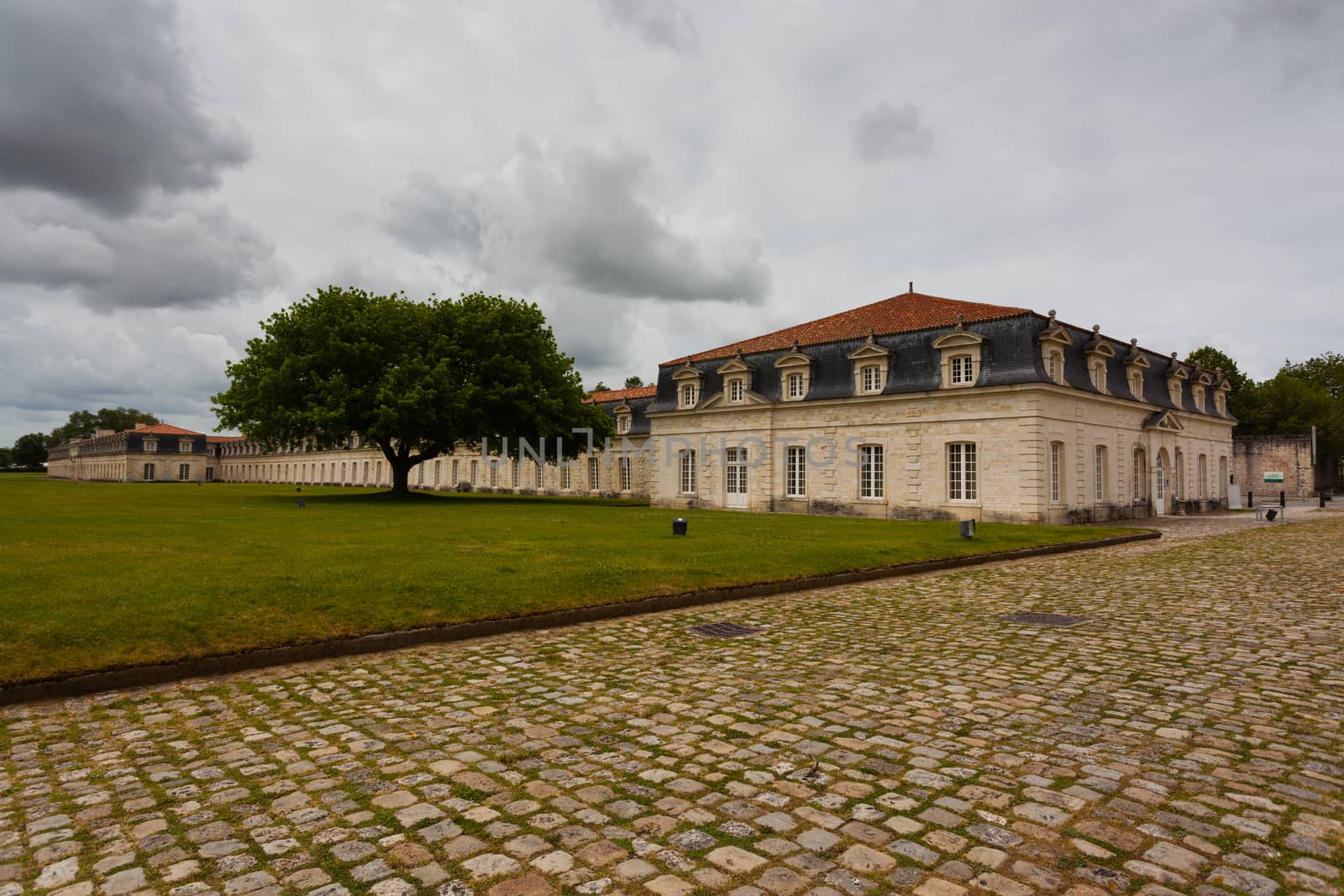 Full view of the corderie royale historical monument in the city of Rochefort charente maritime region of France
