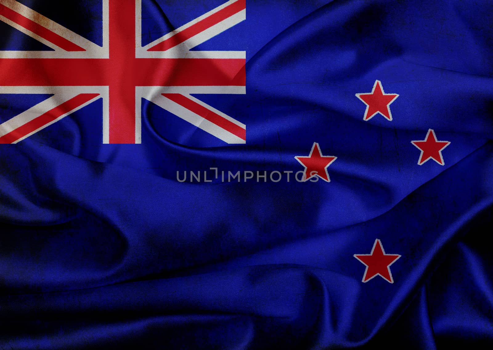 New Zealand grunge waving flag