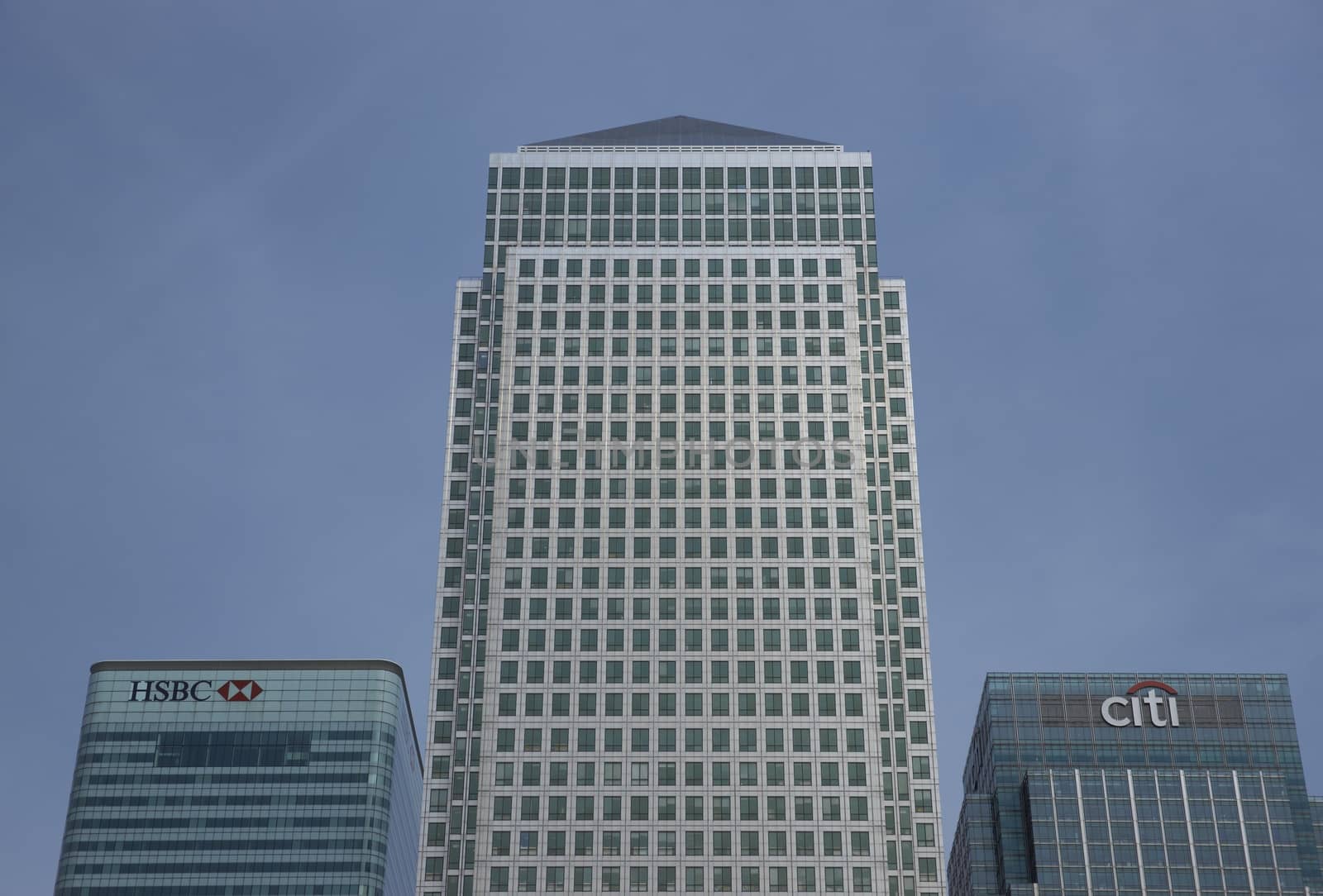 Modern office buildings at Canary Wharf, London, England
