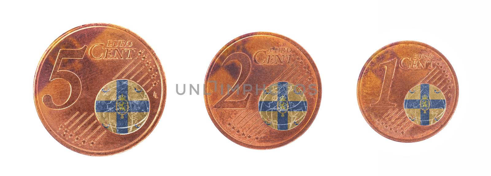 Money concept - 1, 2 and 5 eurocent by michaklootwijk