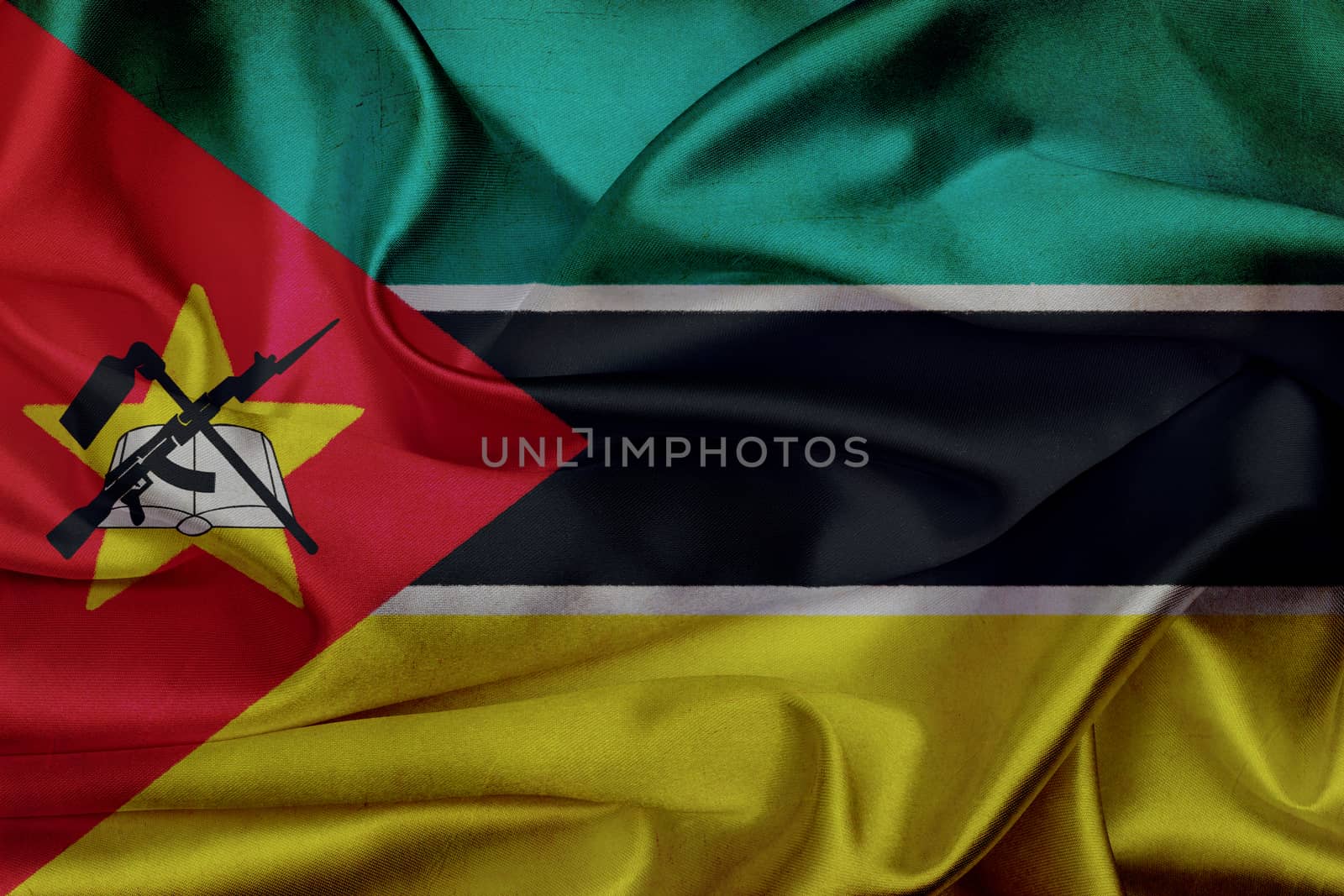 Mozambique grunge waving flag