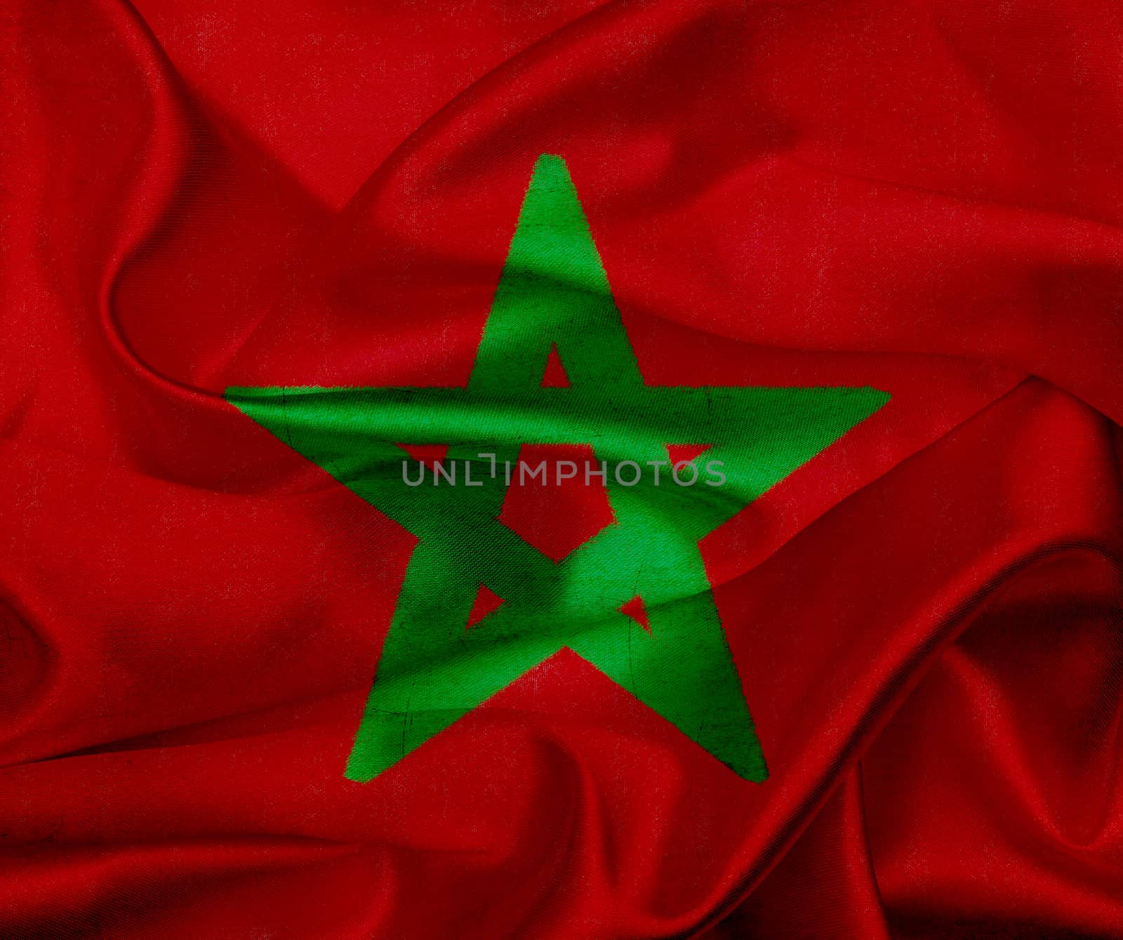 Morocco grunge waving flag