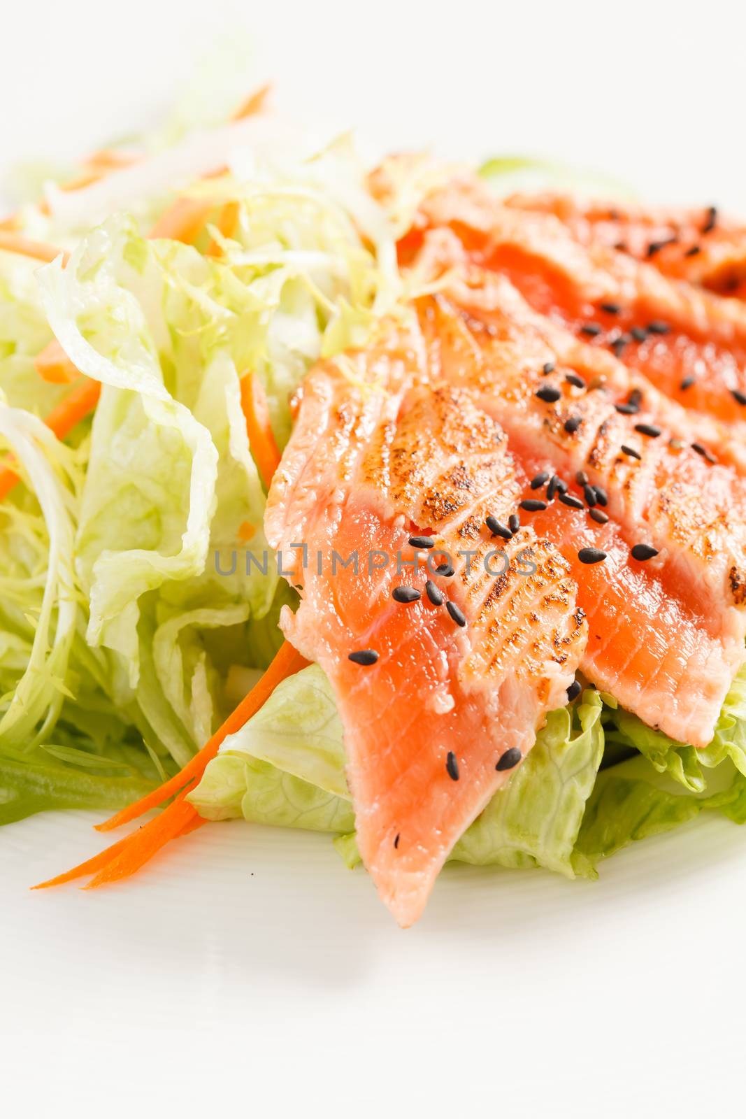 japanese salad with salmon