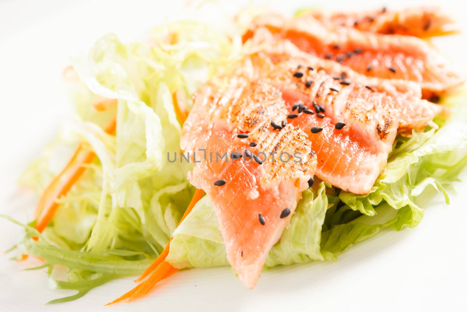 japanese salad with salmon