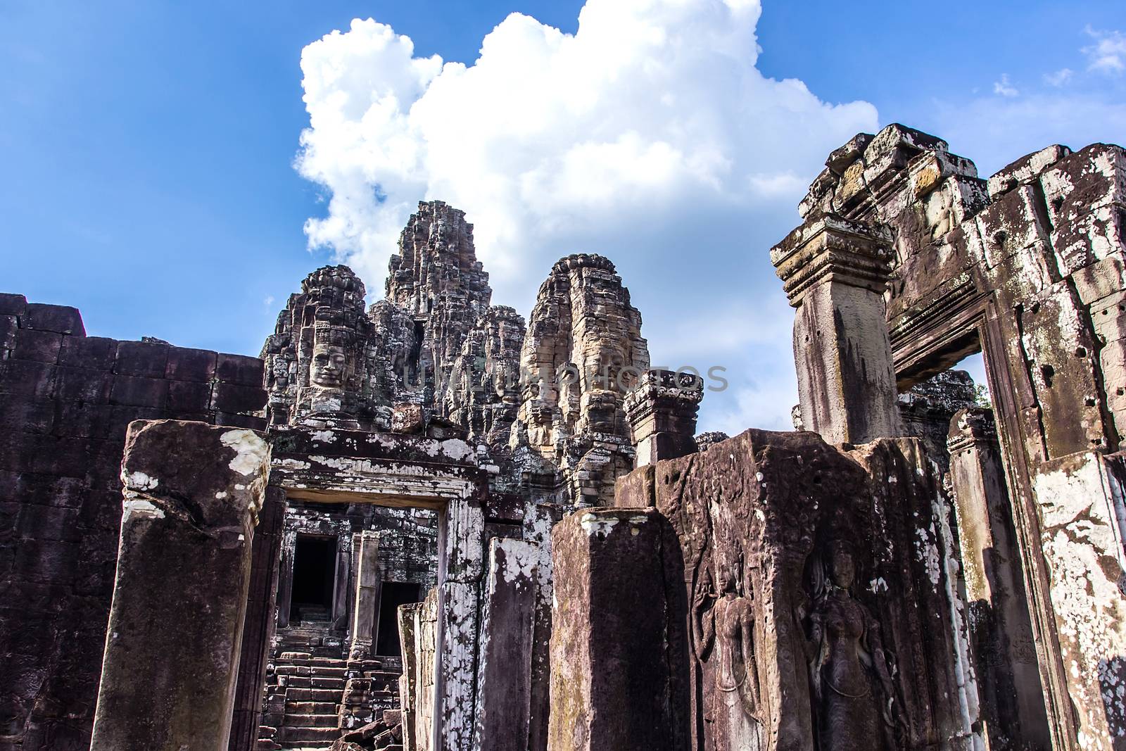 Bayon Temple in Angkor Thom, Cambodia by kannapon