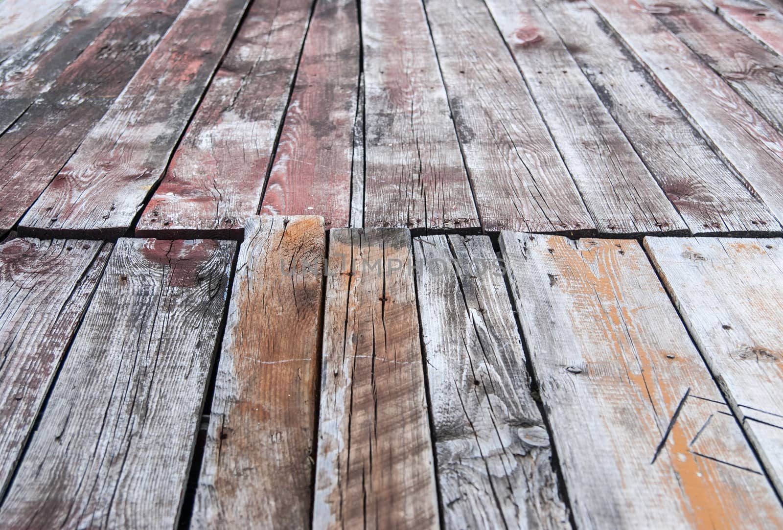 Closeup of old wood planks texture background by Zhukow