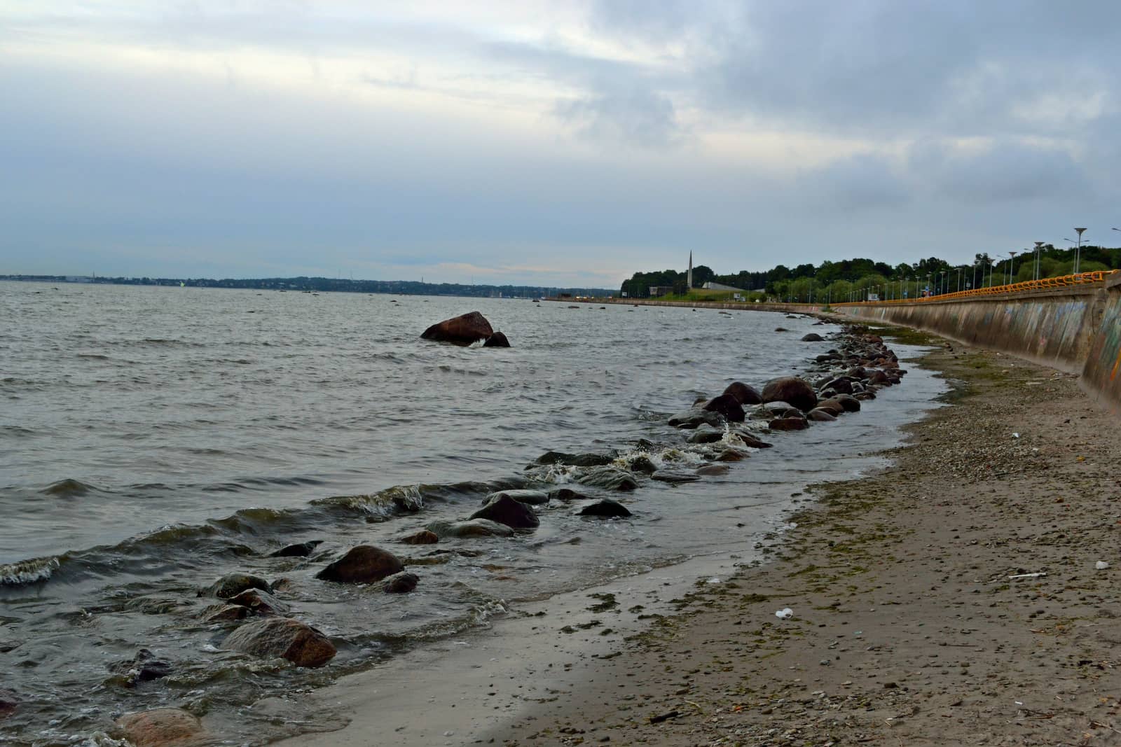 embankment on coastline at Baltic Sea, Estonia