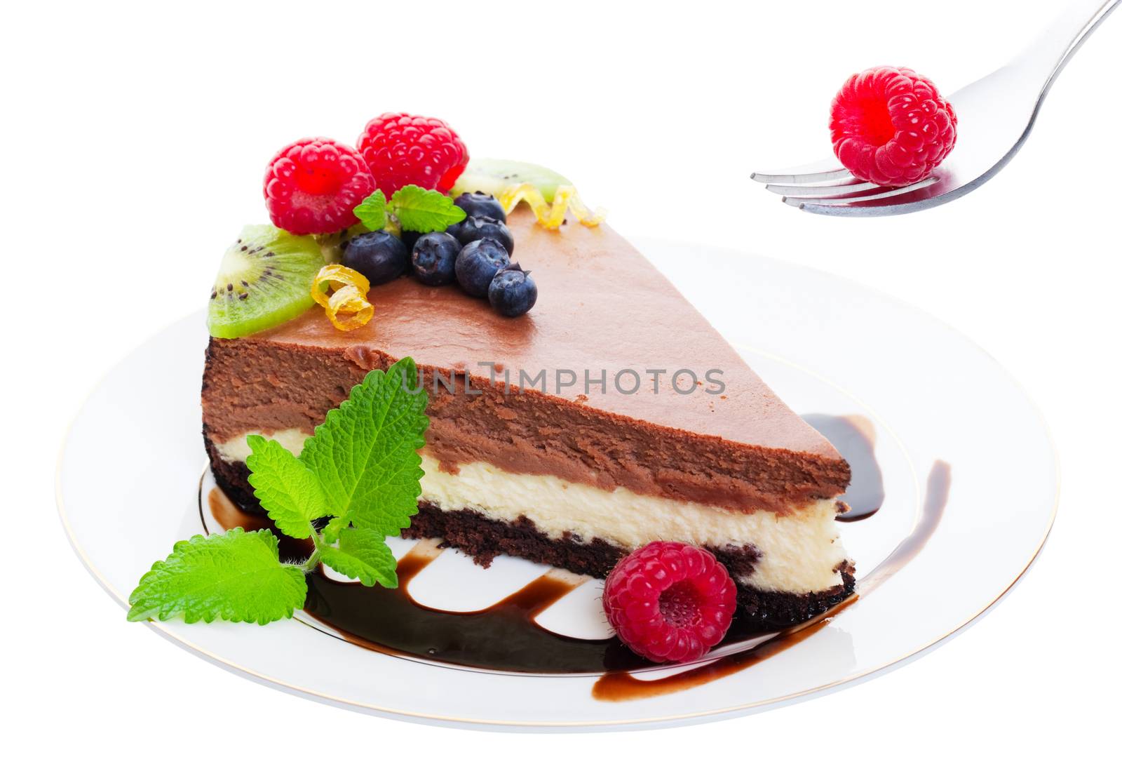 Triple Layer Chocolate Cheesecake by songbird839