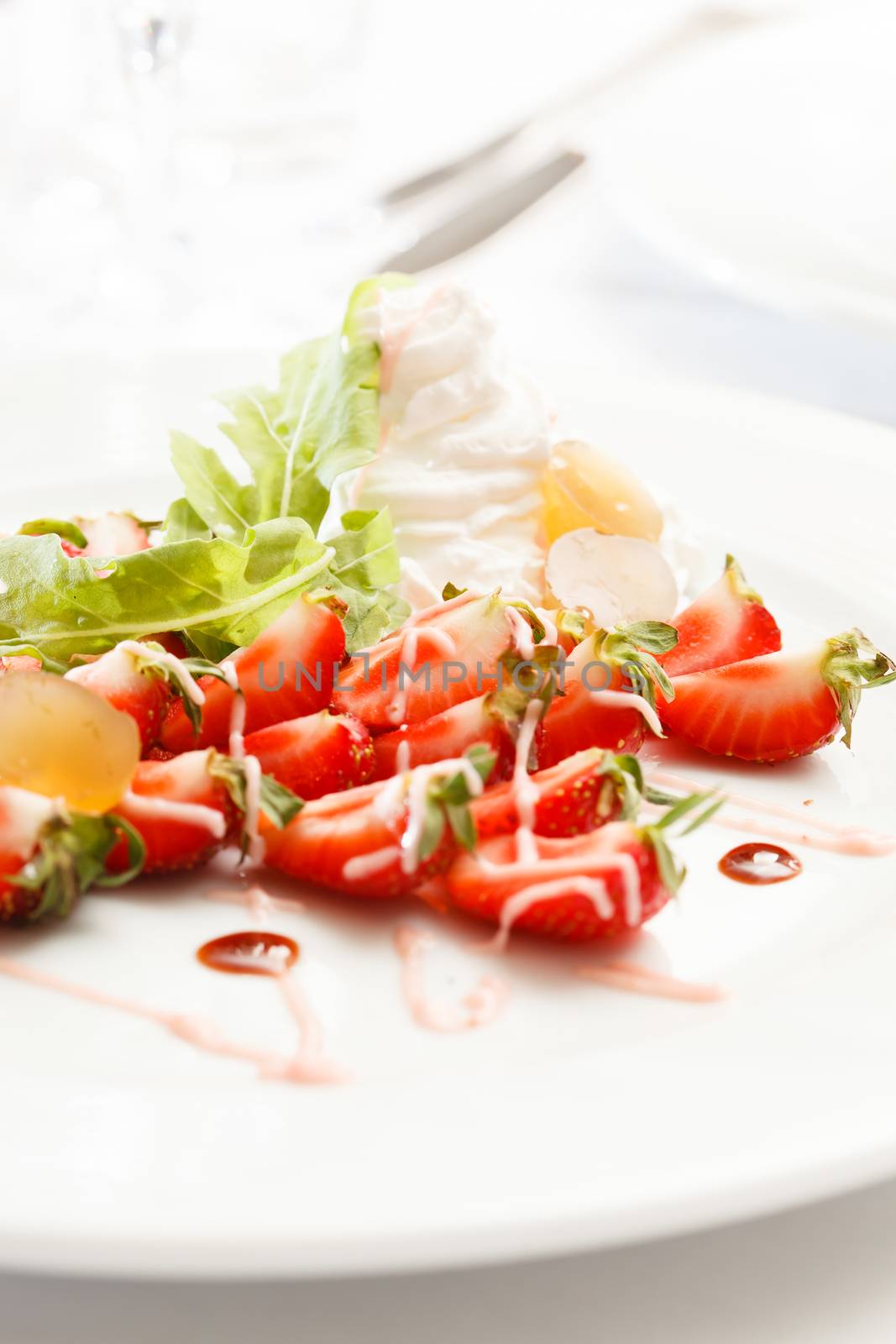 strawberries with sweet sauce by shebeko