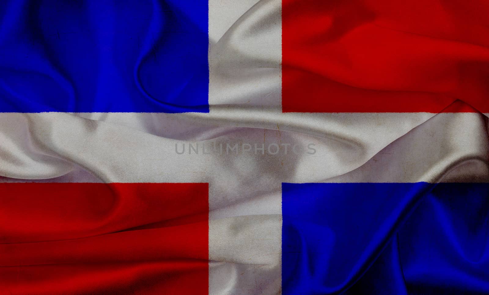 Dominican grunge waving flag