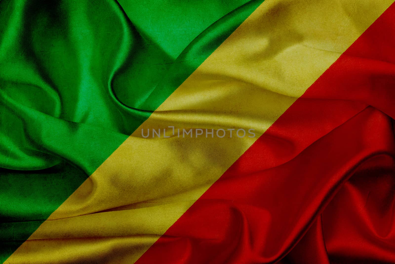Republic of the Congo grunge waving flag