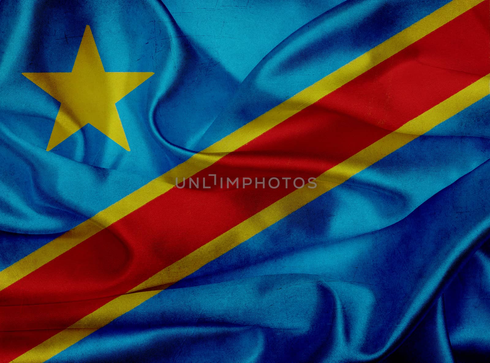 Democratic Republic of the Congo grunge waving flag