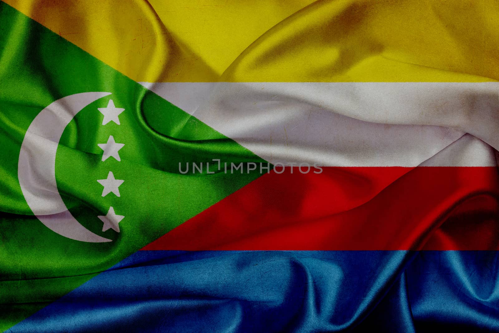 Comoros grunge waving flag