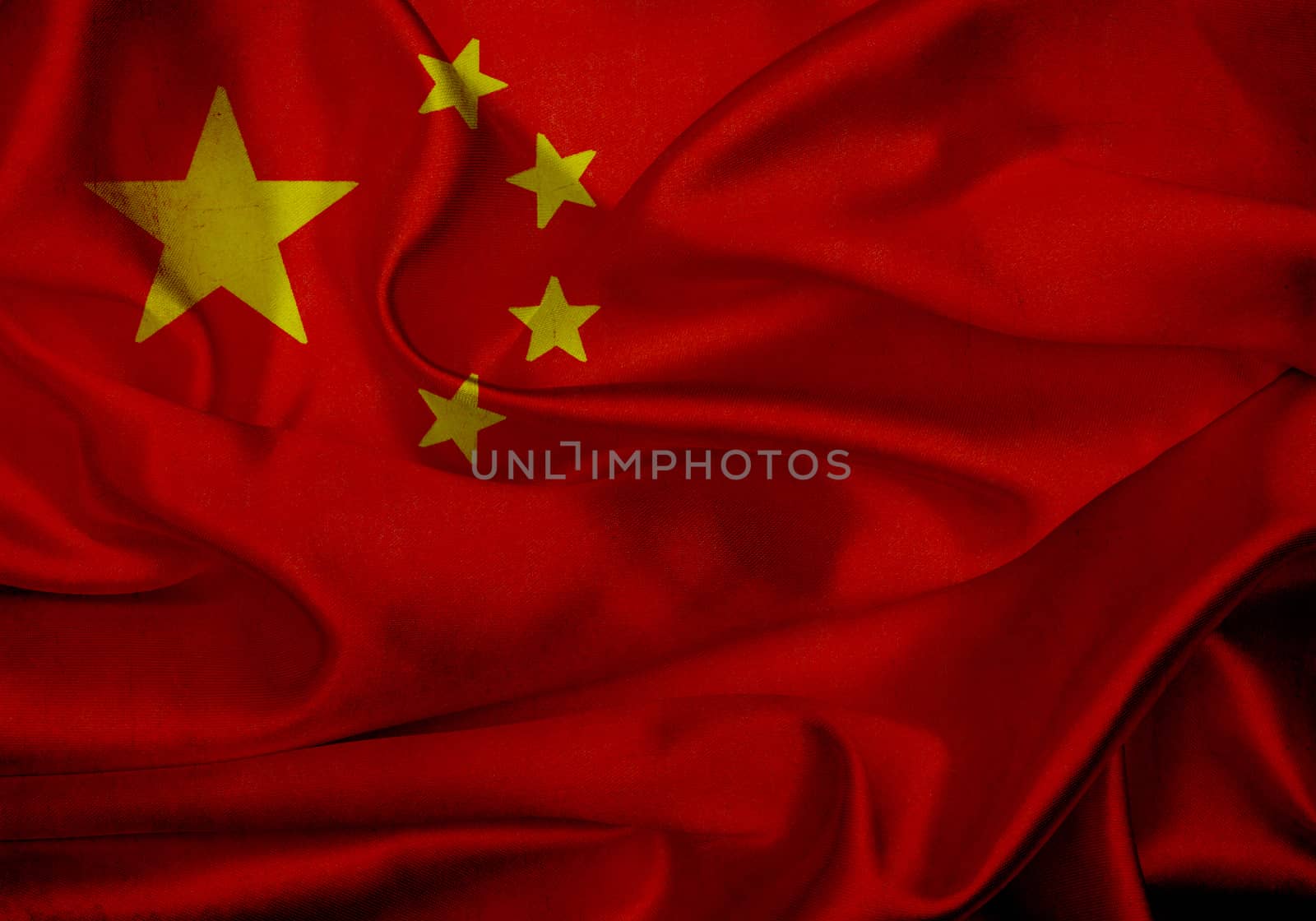 China grunge waving flag