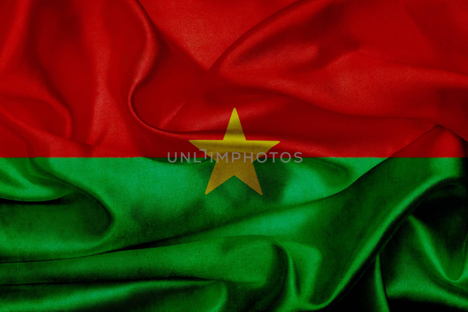 Burkina Faso grunge waving flag