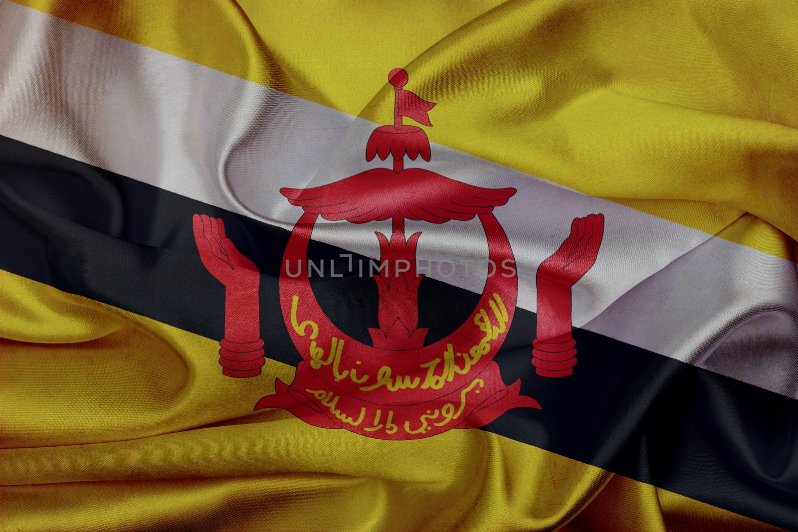 Brunei grunge waving flag
