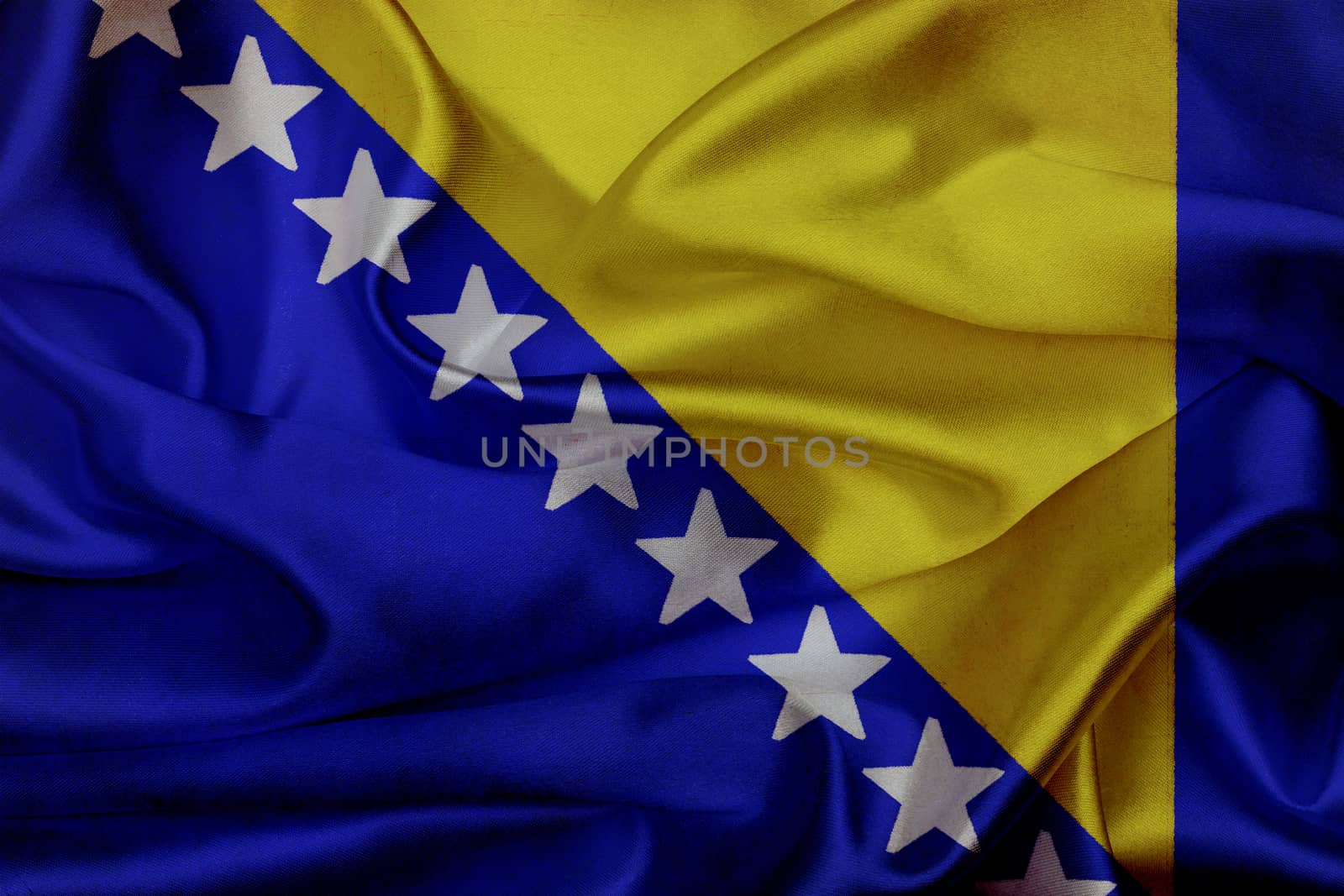 Bosnia and Herzegovina grunge waving flag