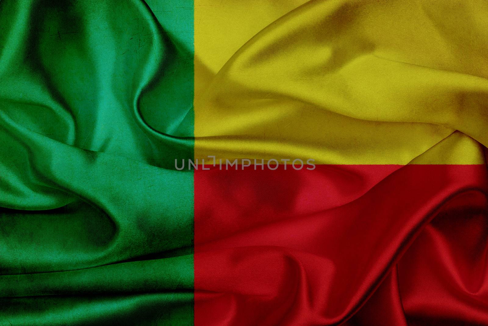 Benin grunge waving flag