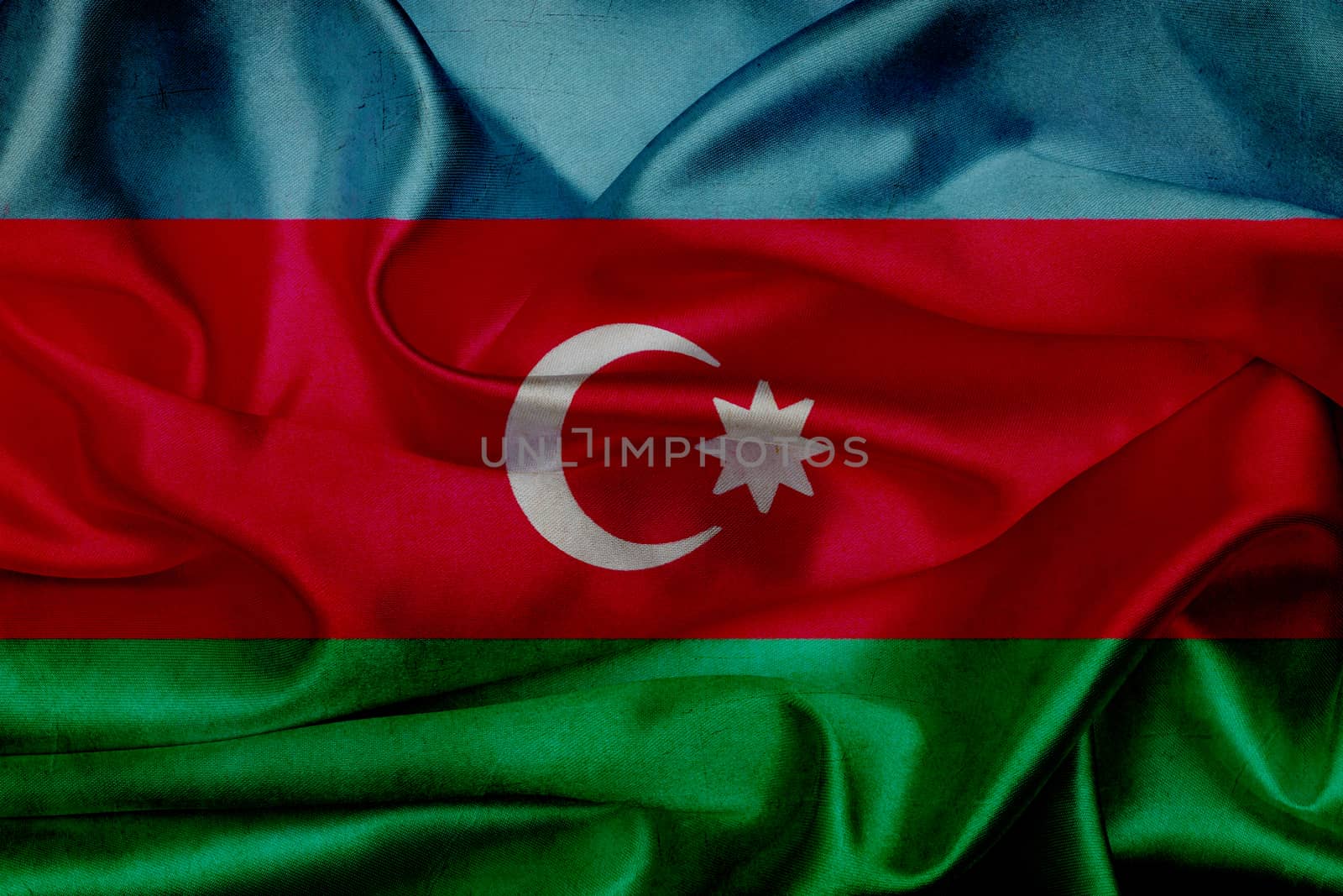 Azerbaijan grunge waving flag