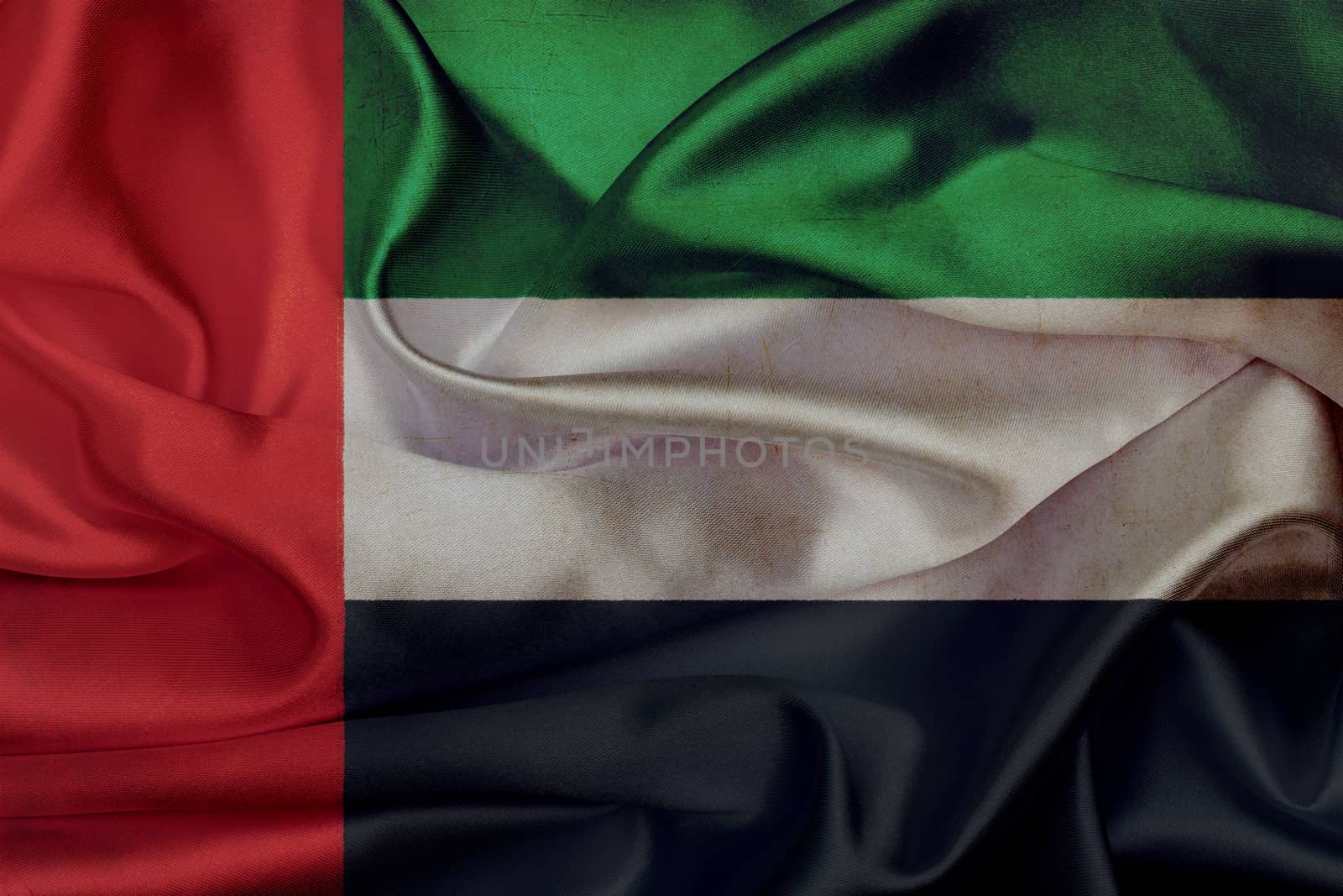 United Arab Emirates grunge waving flag by taesmileland