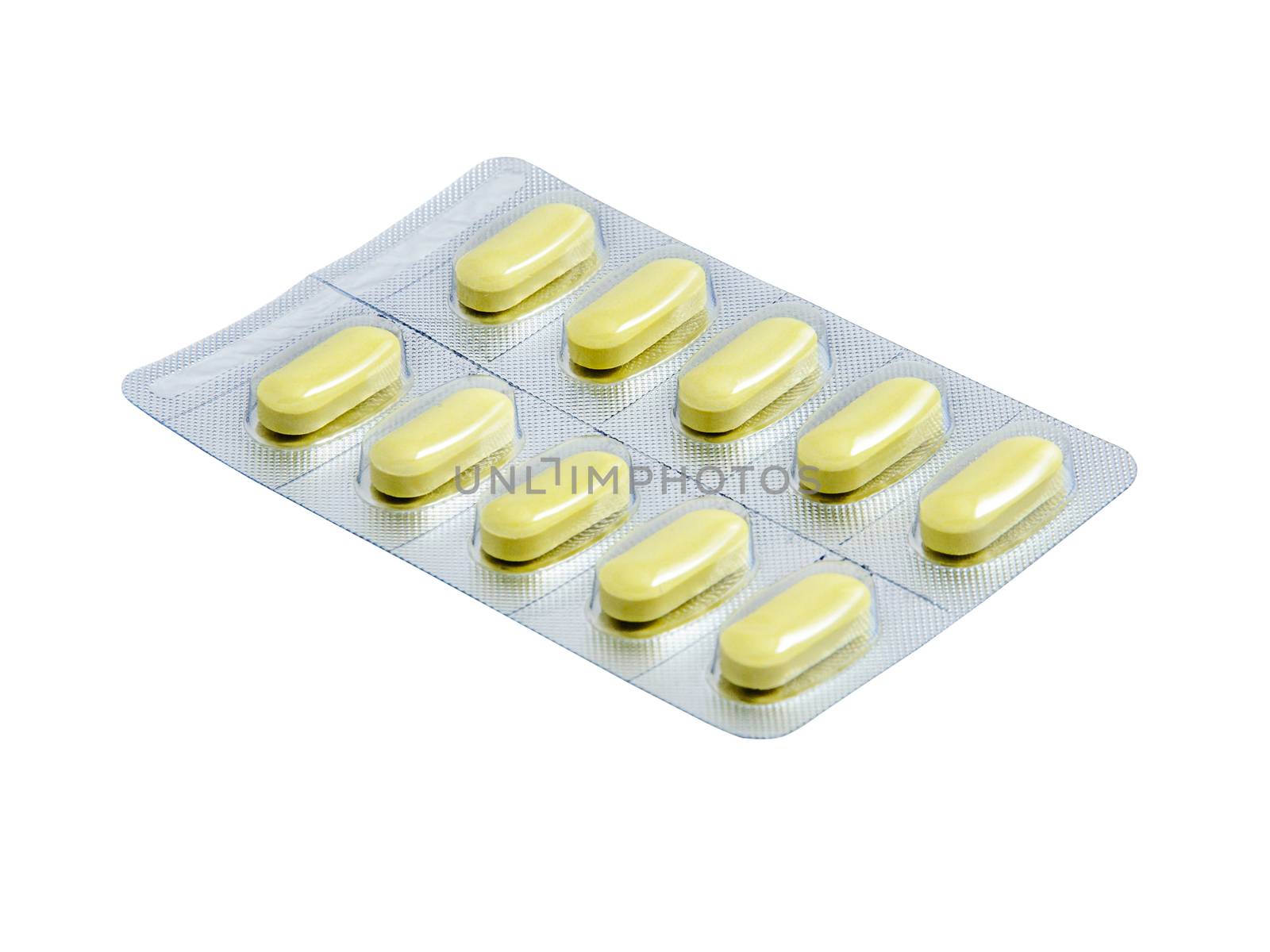 Packs of pills isolated  by NuwatPhoto