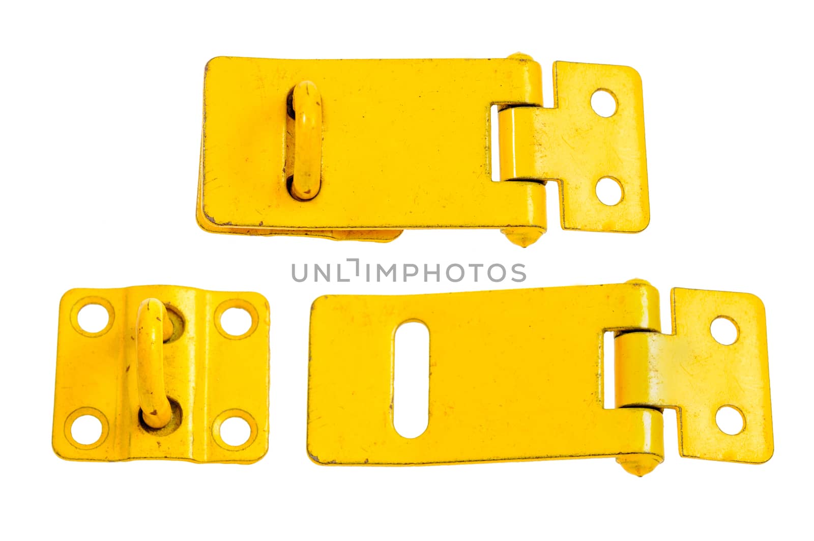 Two regular metal hasp by NuwatPhoto