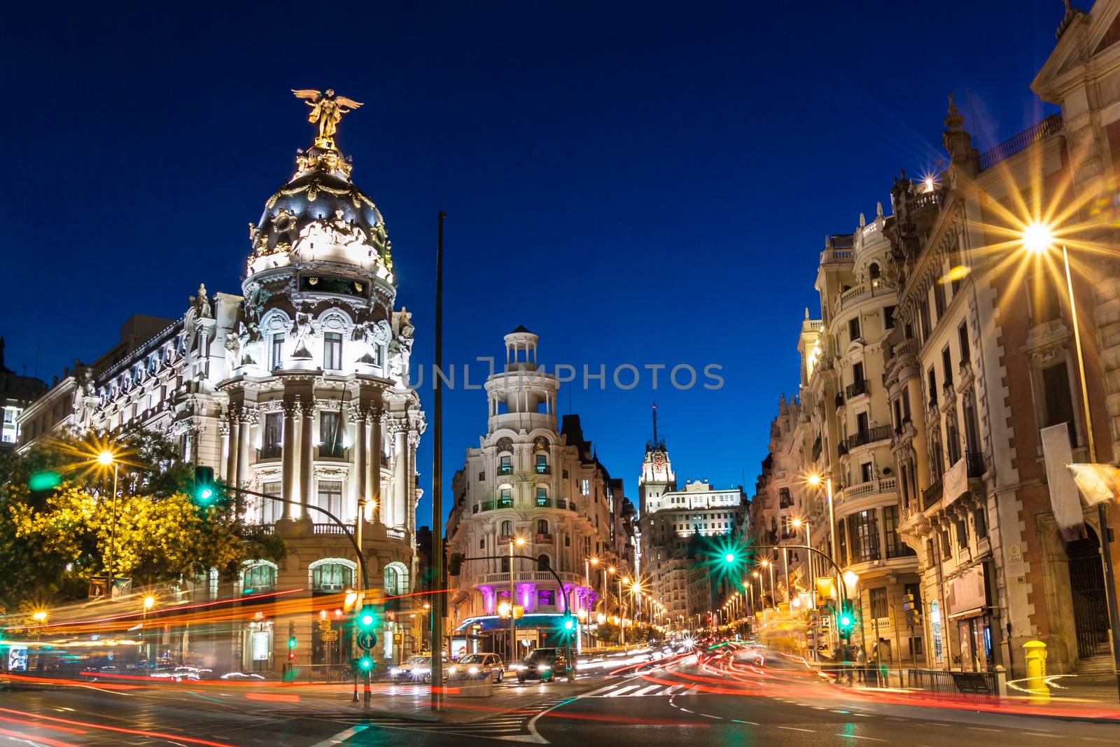 Gran Via in Madrid, Spain, Europe. by kasto