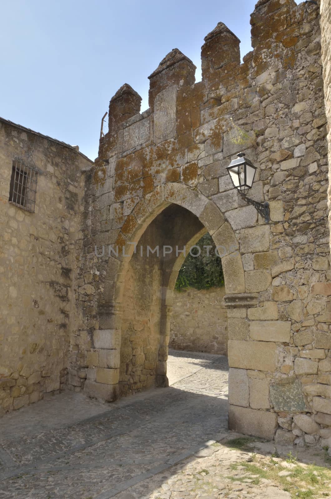 Old Gate in Trujillo, a town in the province of Caceres in Extremadura, Spain.