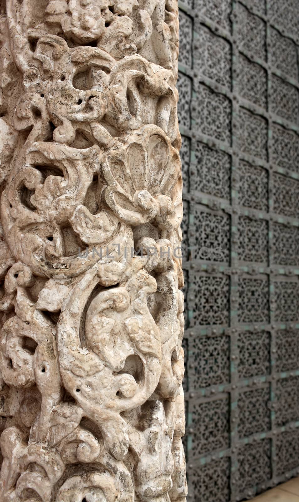 carved stone column Assumption Cathedral of the Ryazan Kremlin