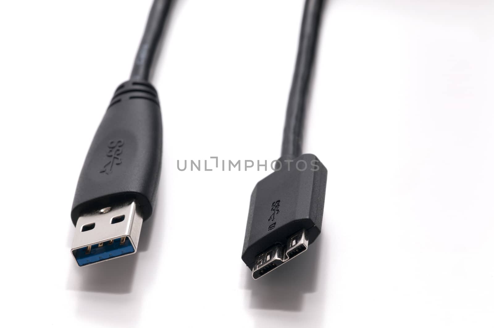USB 3.0 Cable in white backgound by rodrigobellizzi
