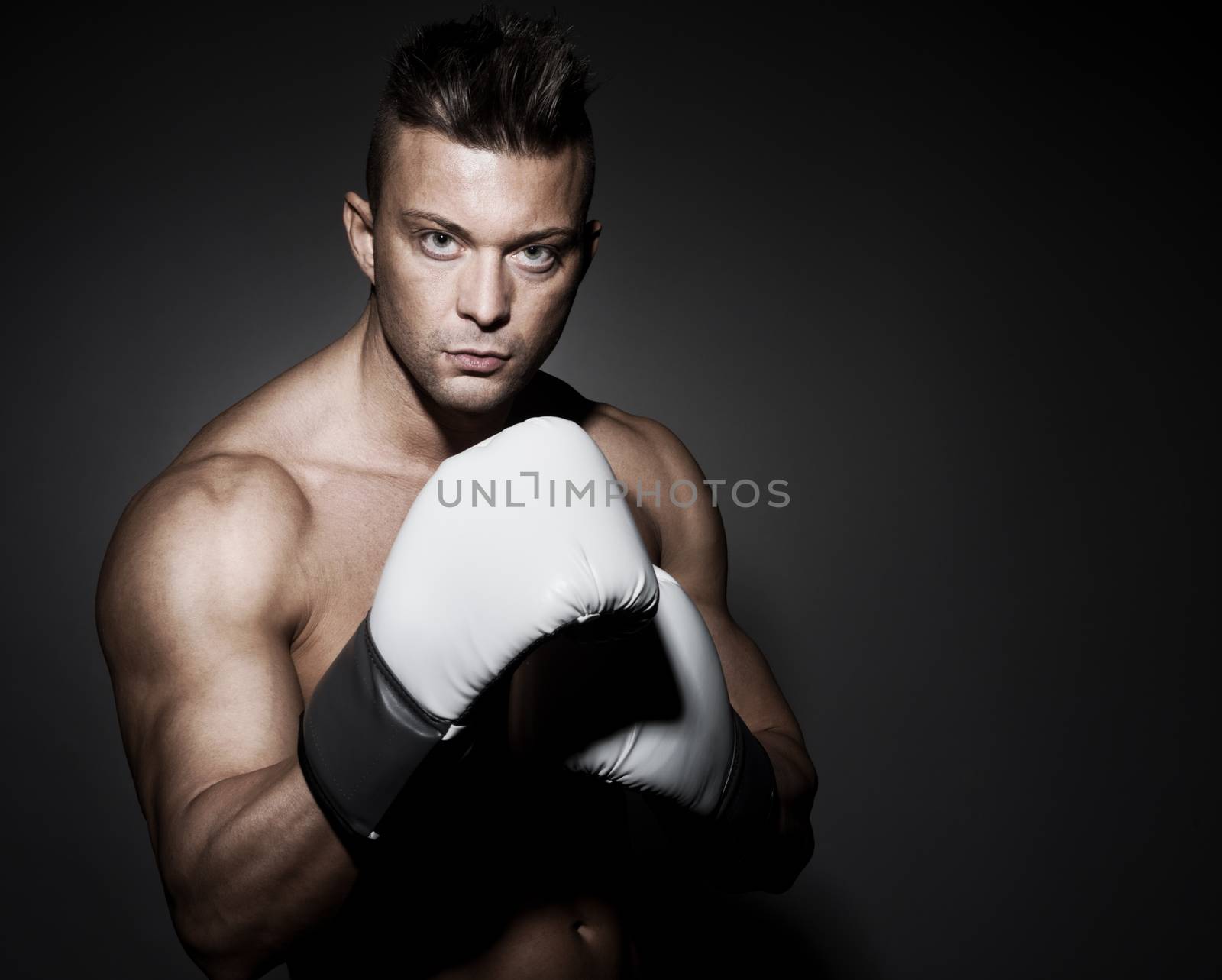 Boxer with white gloves by stokkete