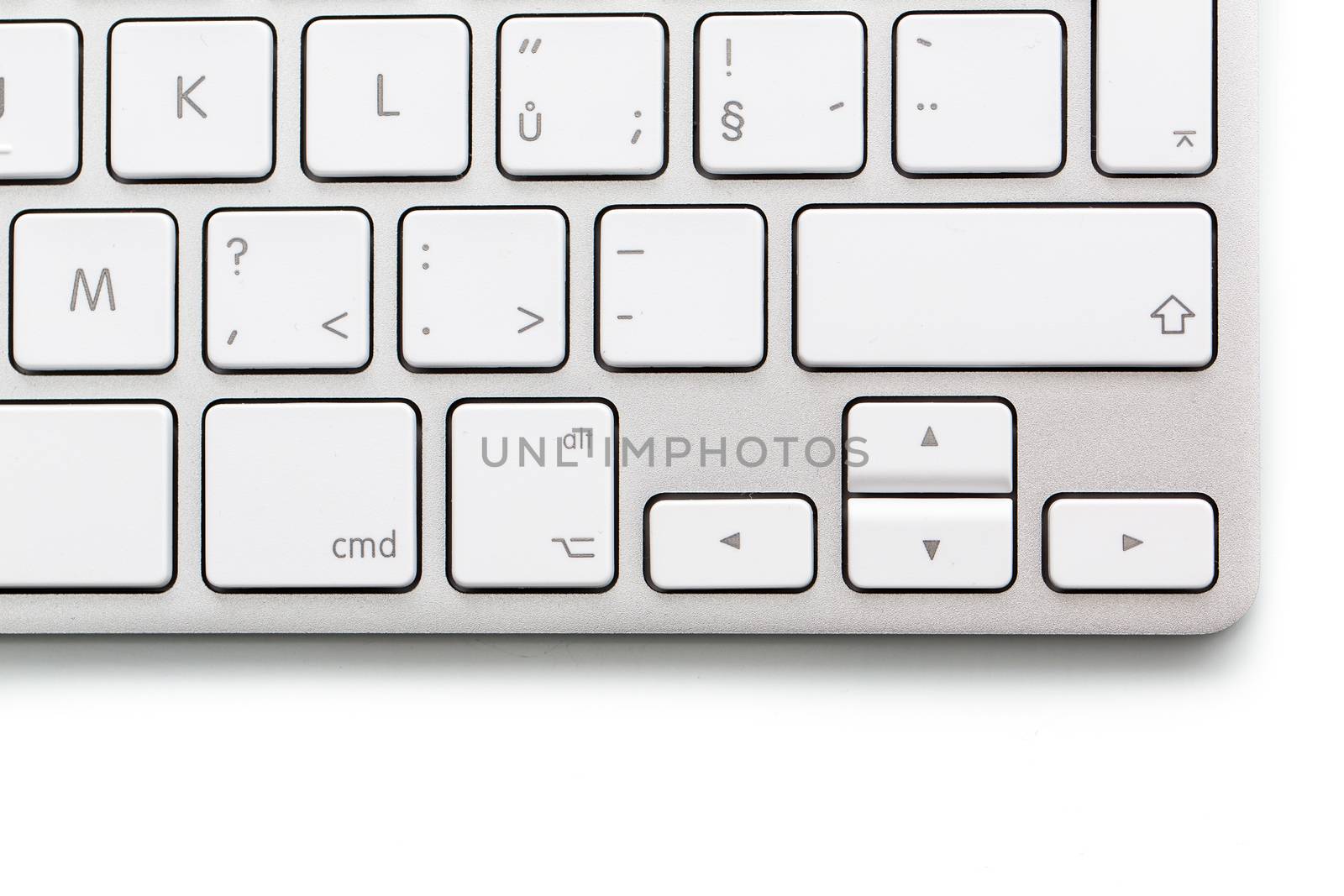 Modern keybord on white