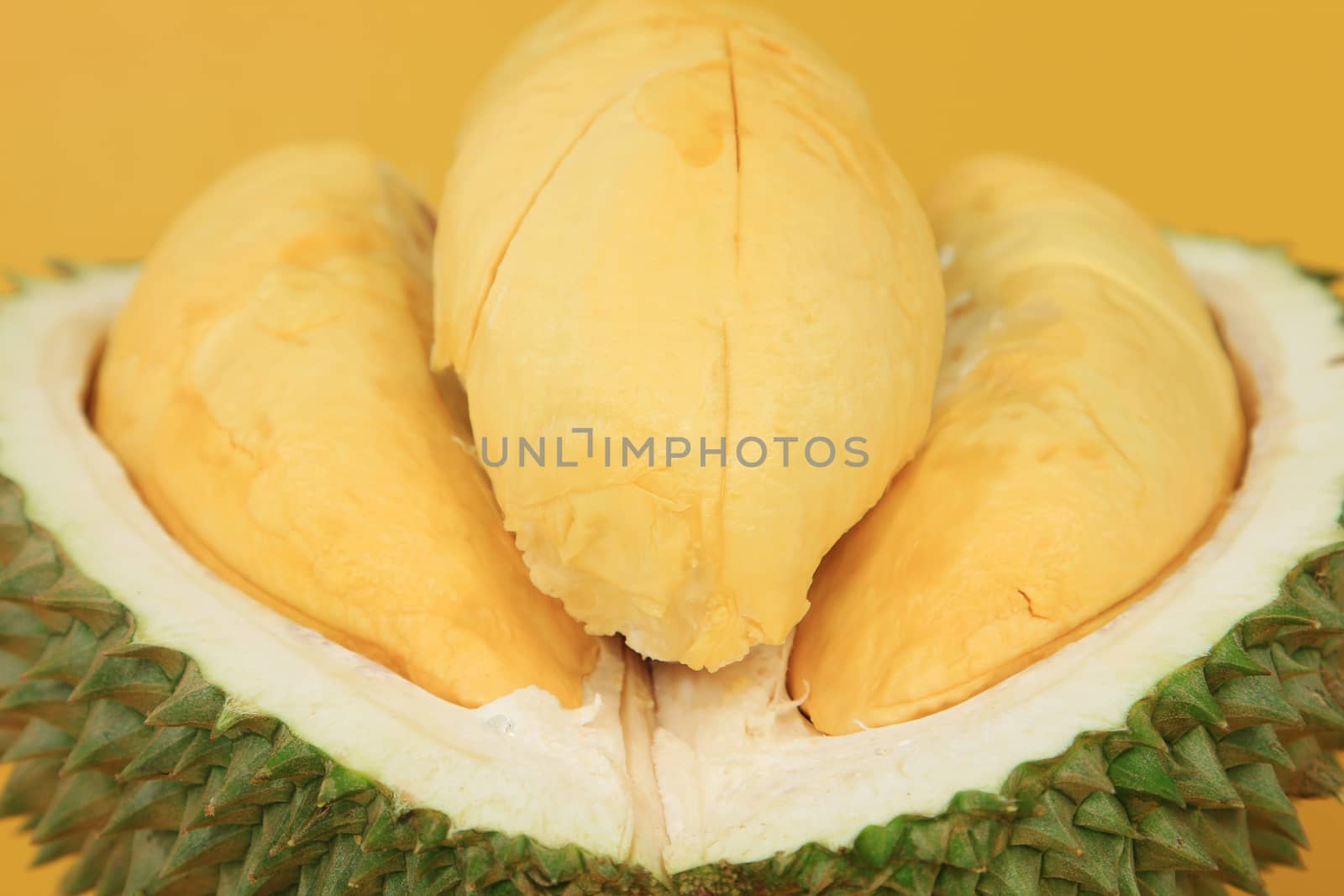 Close up of peeled durian 