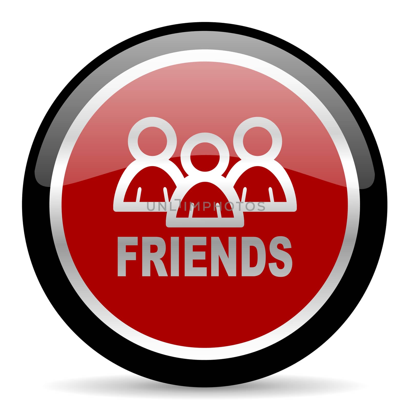 red glossy web button on white background