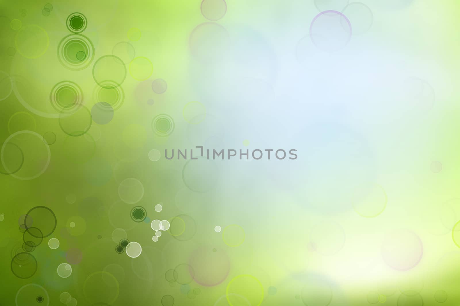 Circles on green tone background