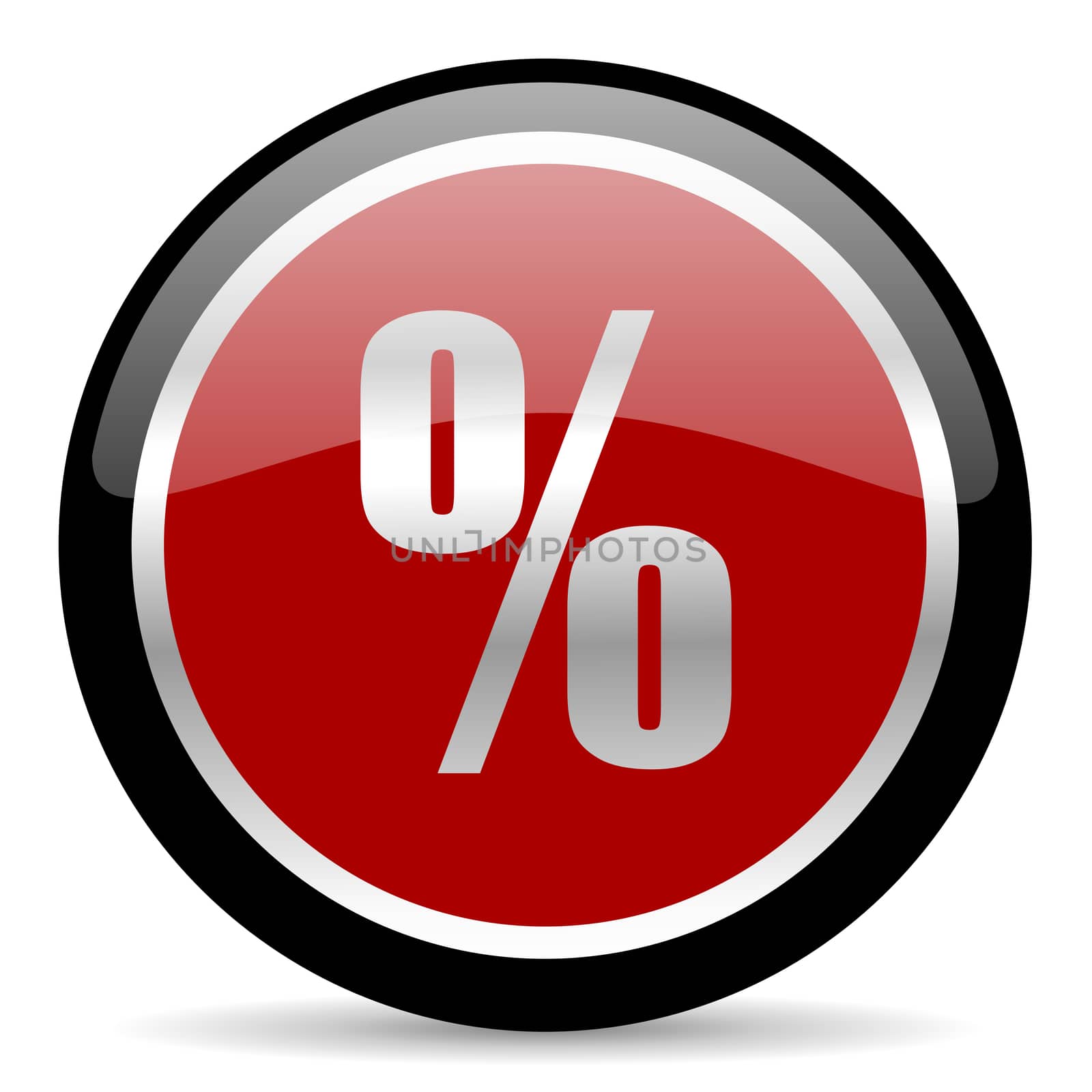 red glossy web button on white background