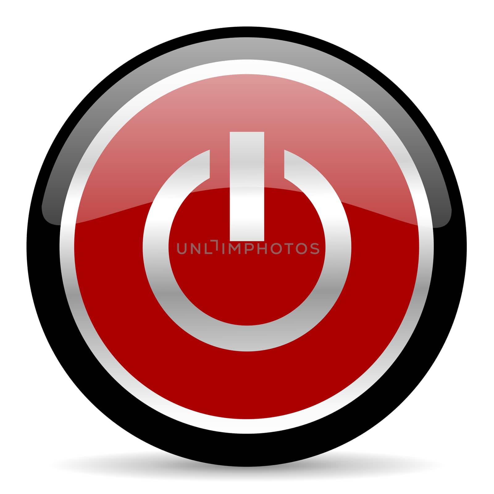 red glossy web button on white background
