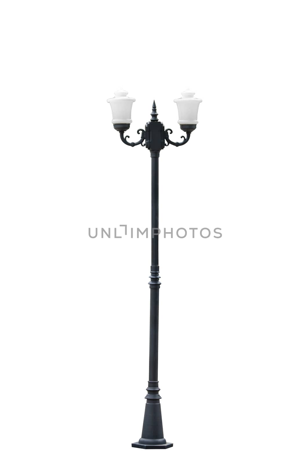 Street light pole isolated on white background 