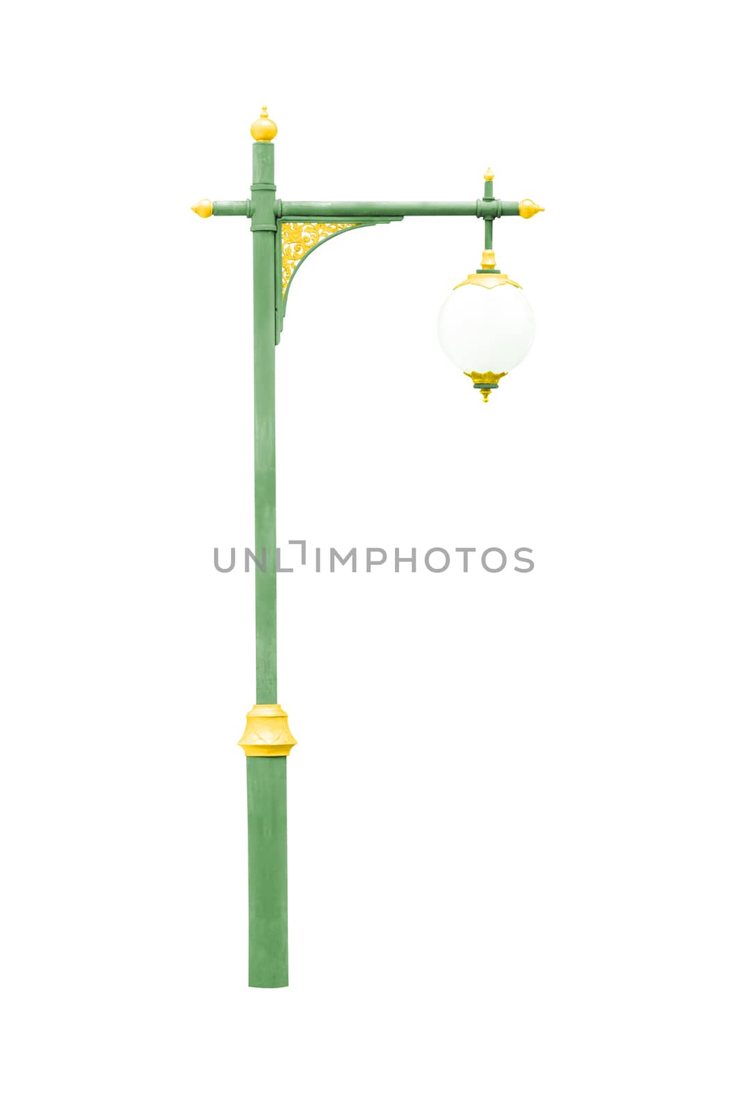 Street light pole isolated  by NuwatPhoto