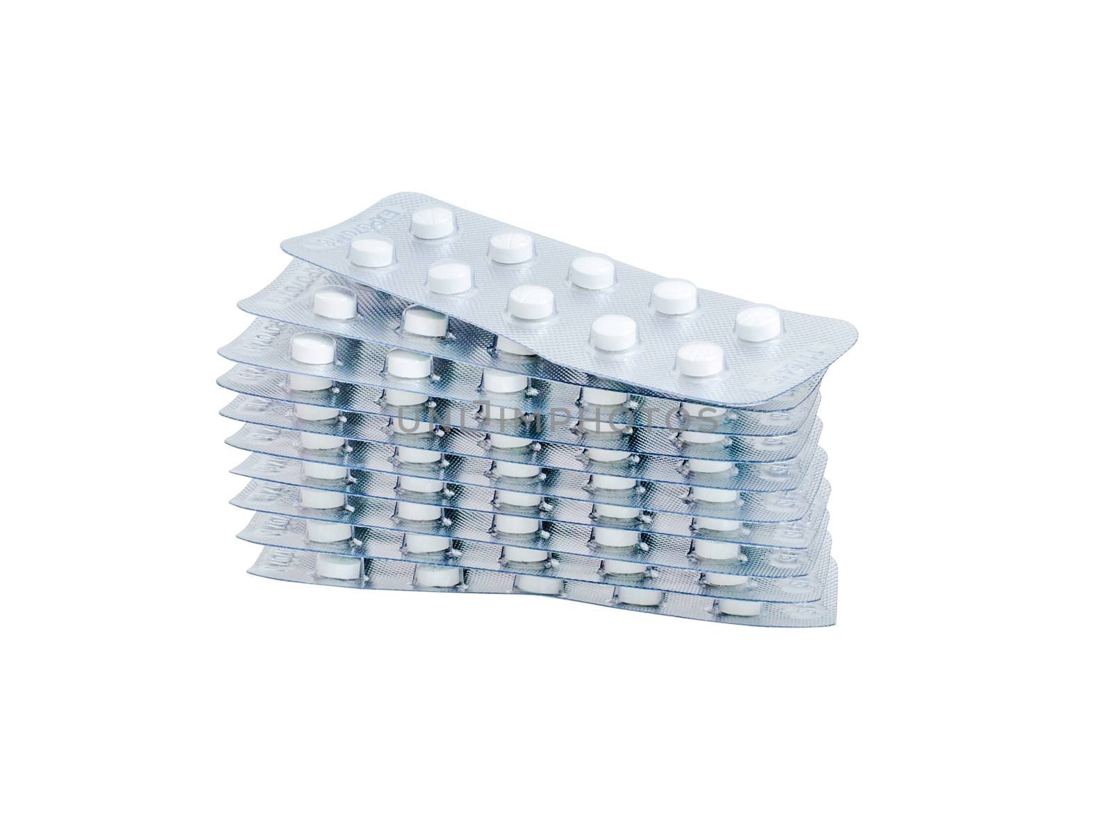 Packs of pills isolated  by NuwatPhoto