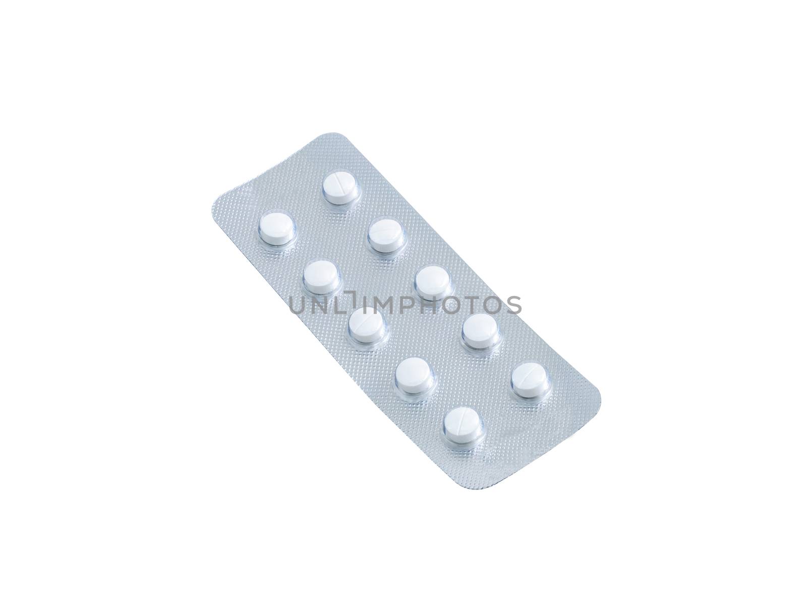 Packs of pills isolated on white background 