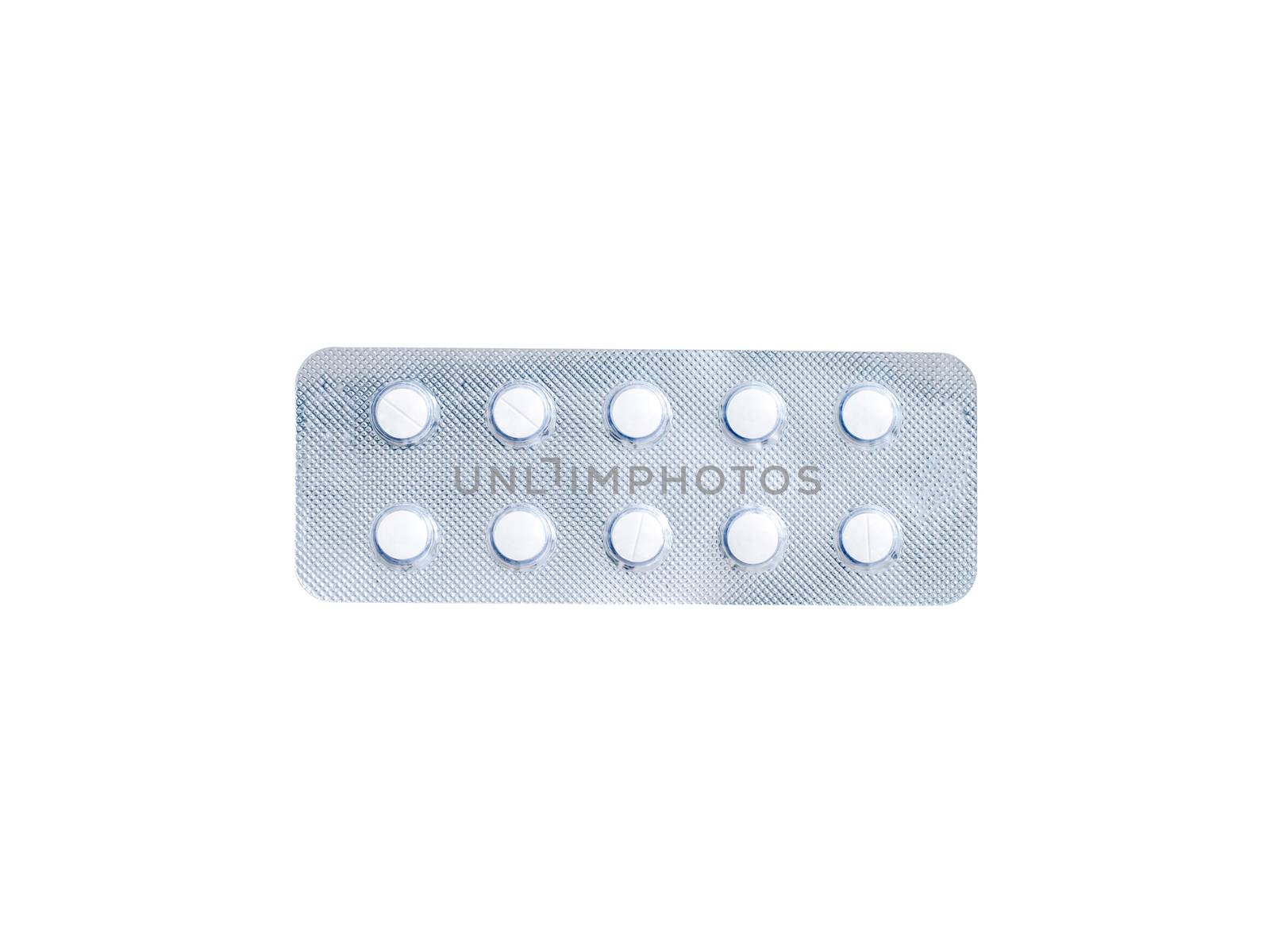 Packs of pills isolated on white background 