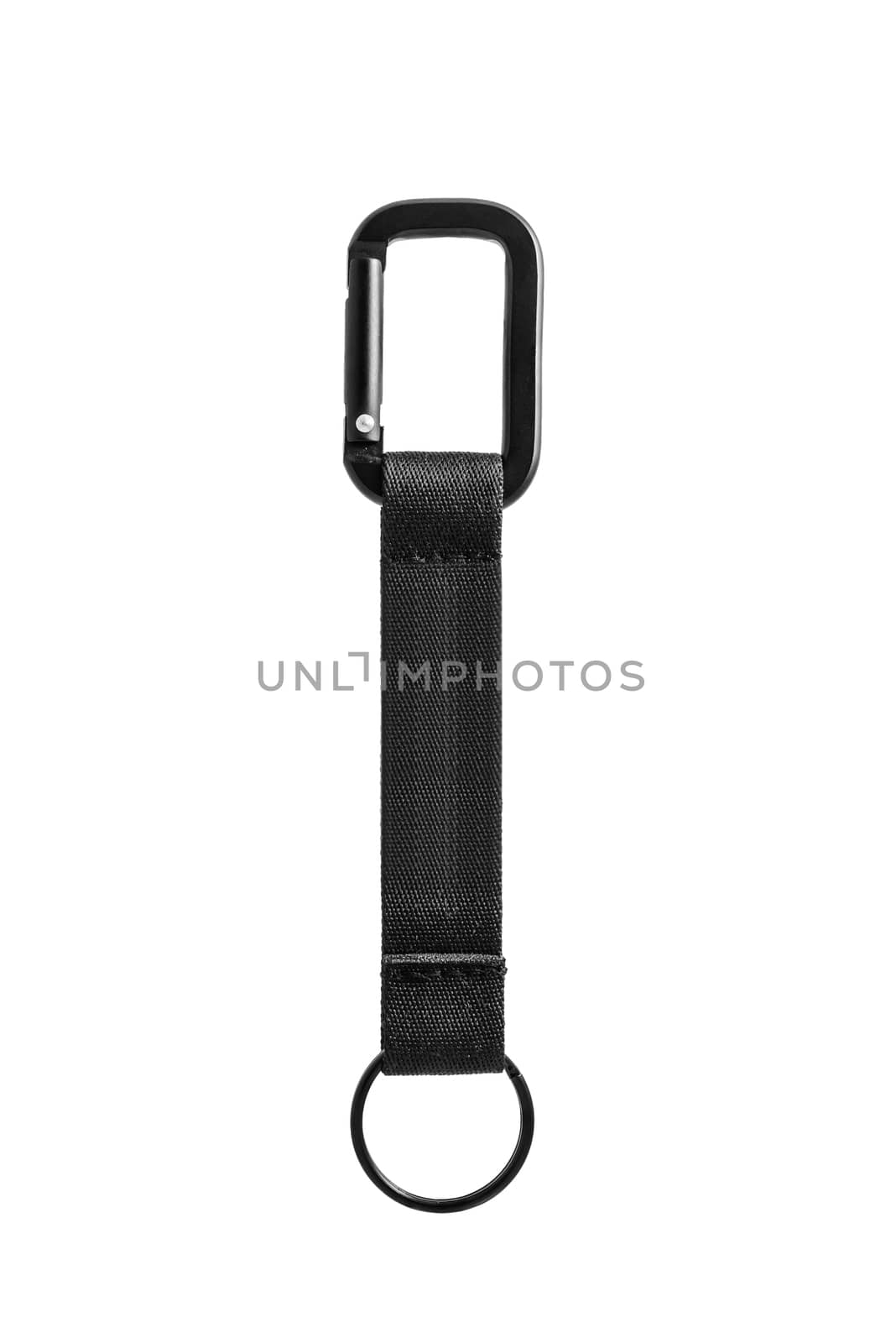 Canvas key chain isolated on white background.