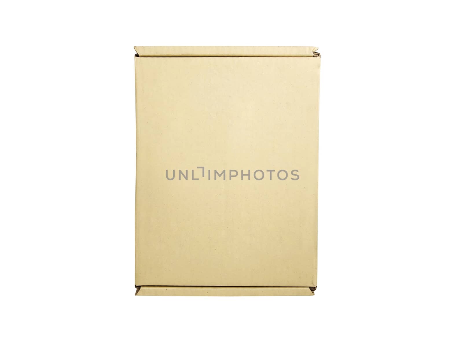 Beige box isolated on white background with clipping path