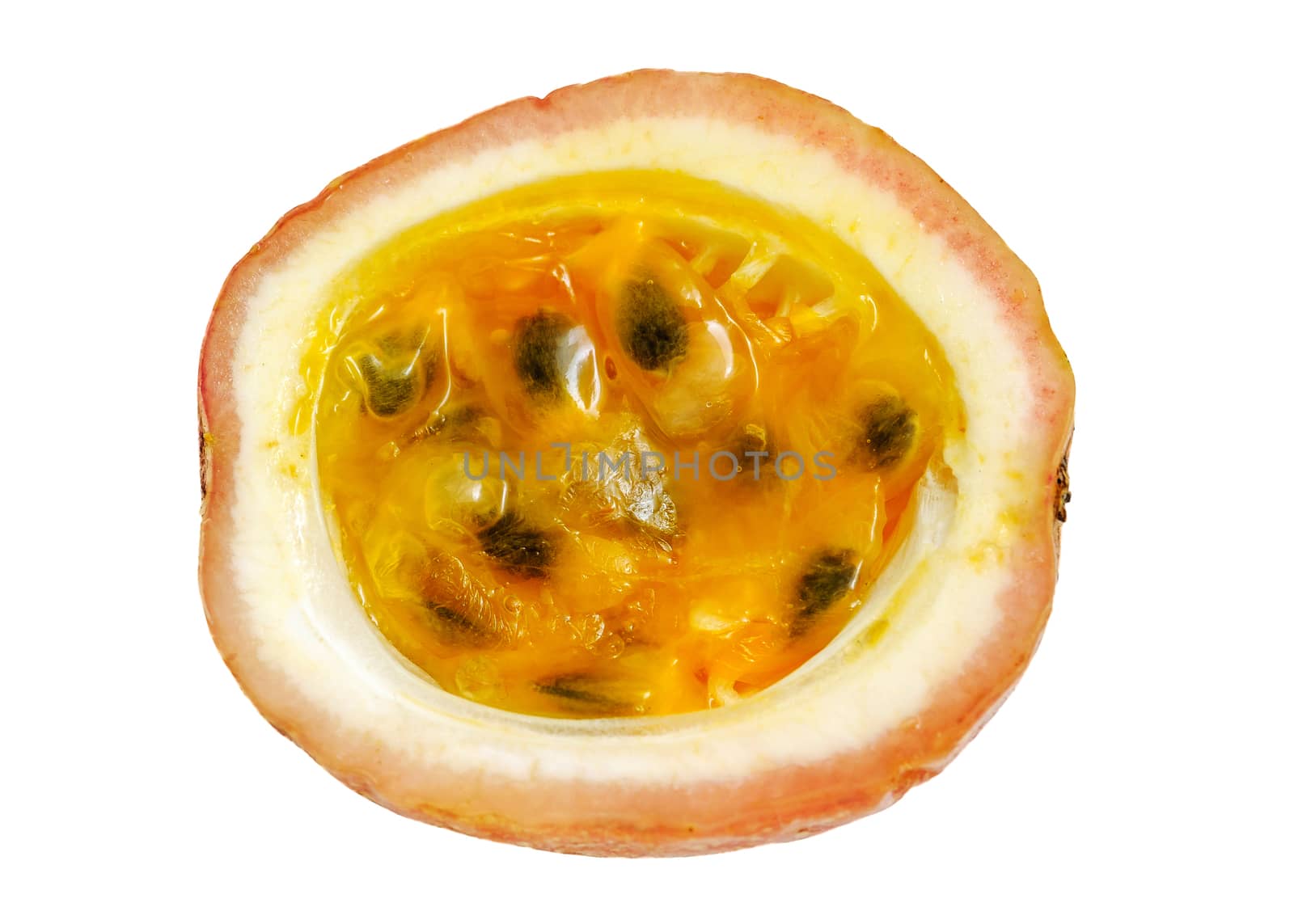 Opened passion fruit isolated by NuwatPhoto