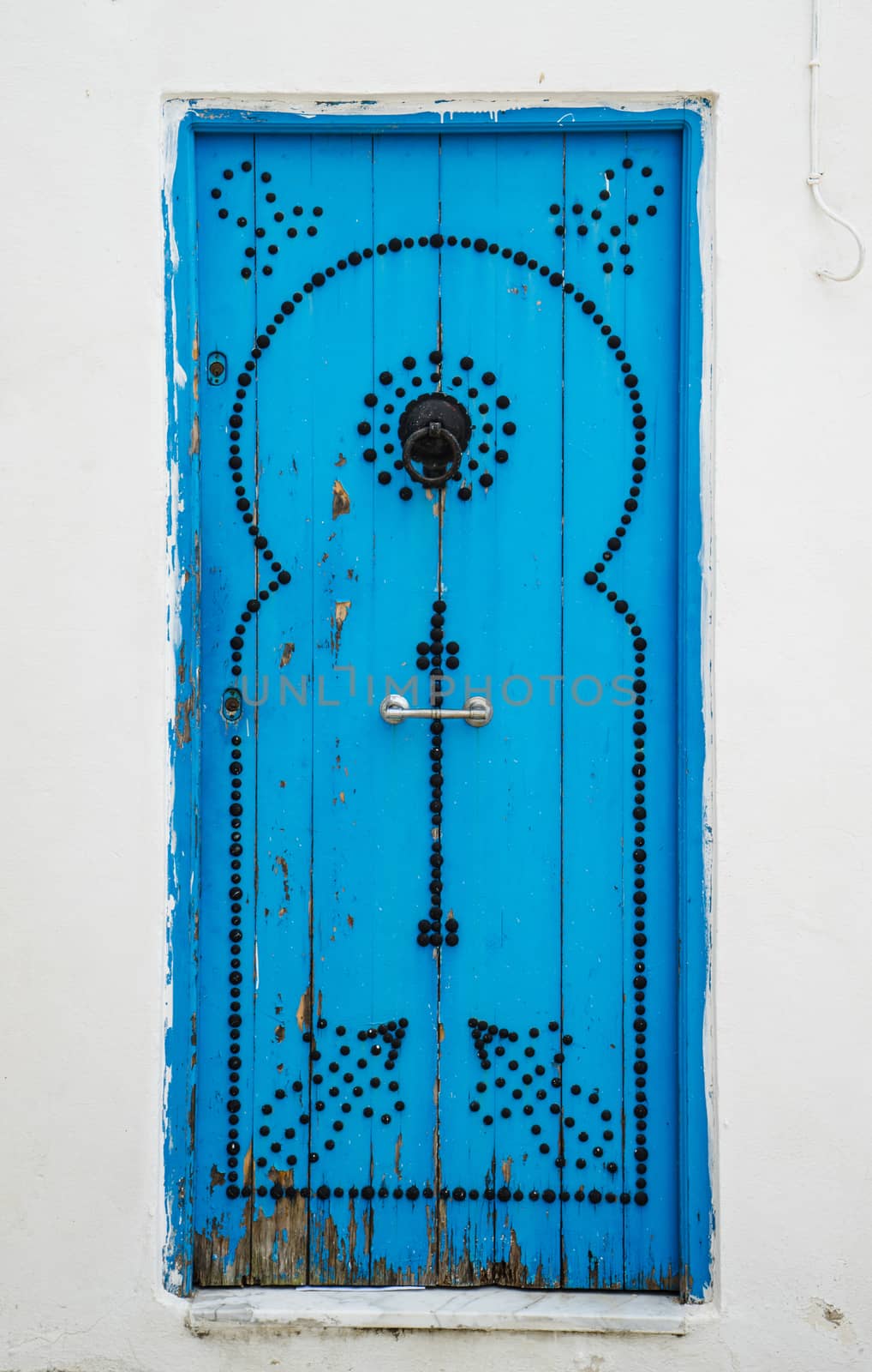 Old Blue door with from Sidi Bou Said in Tunisia. Large resolution