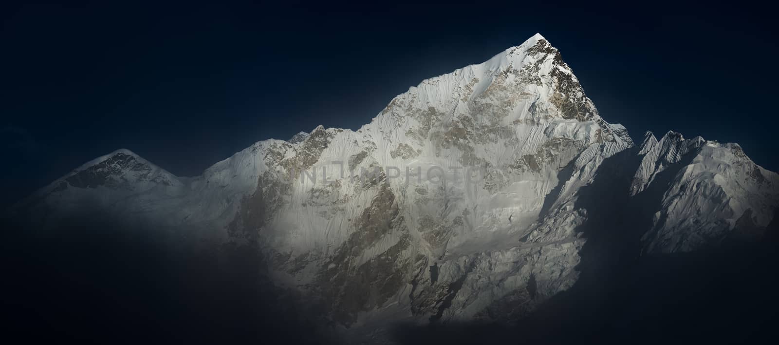 Himalya summits Everest and Nuptse before sunset by Arsgera