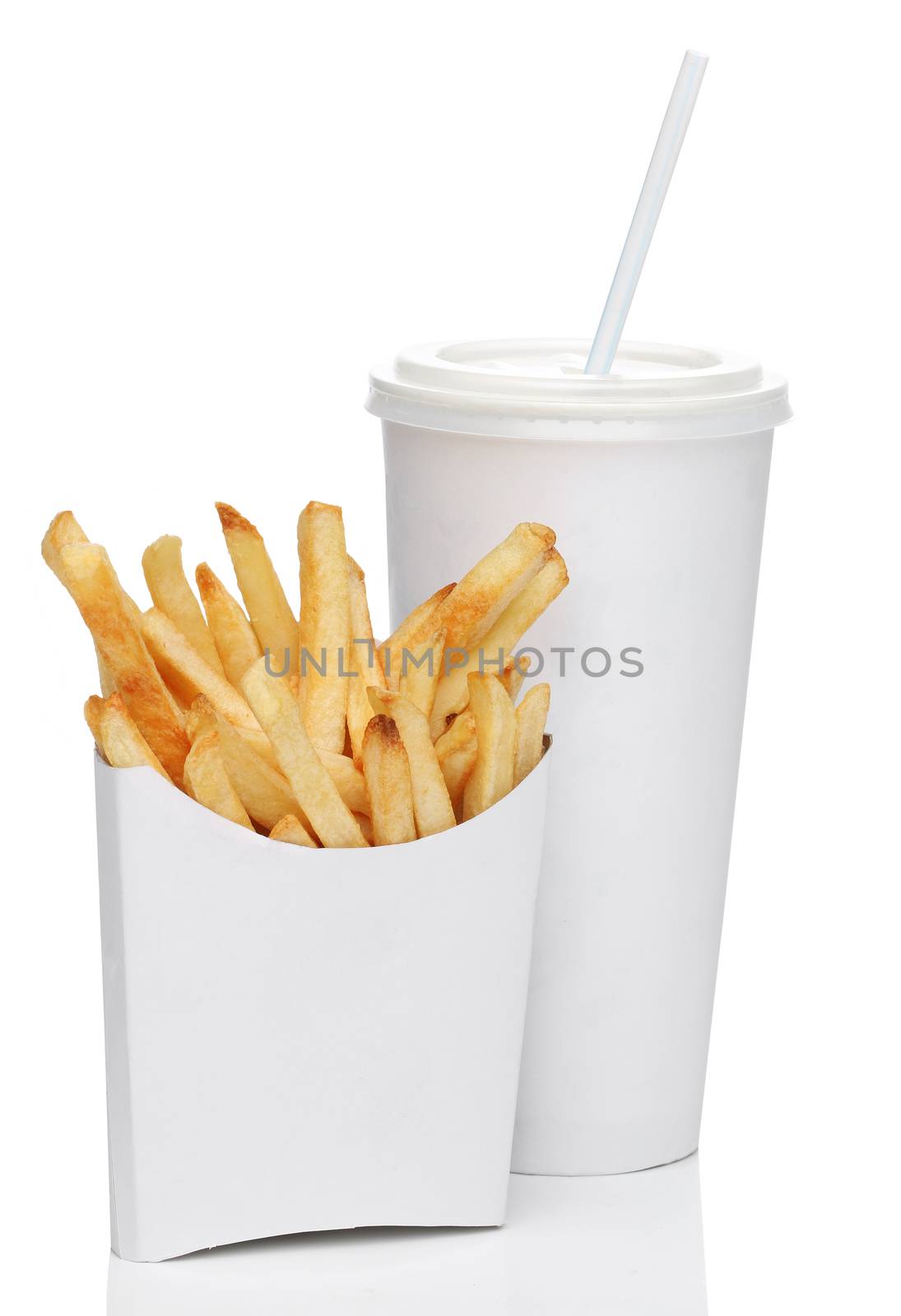 French fries and soda isolated by Erdosain