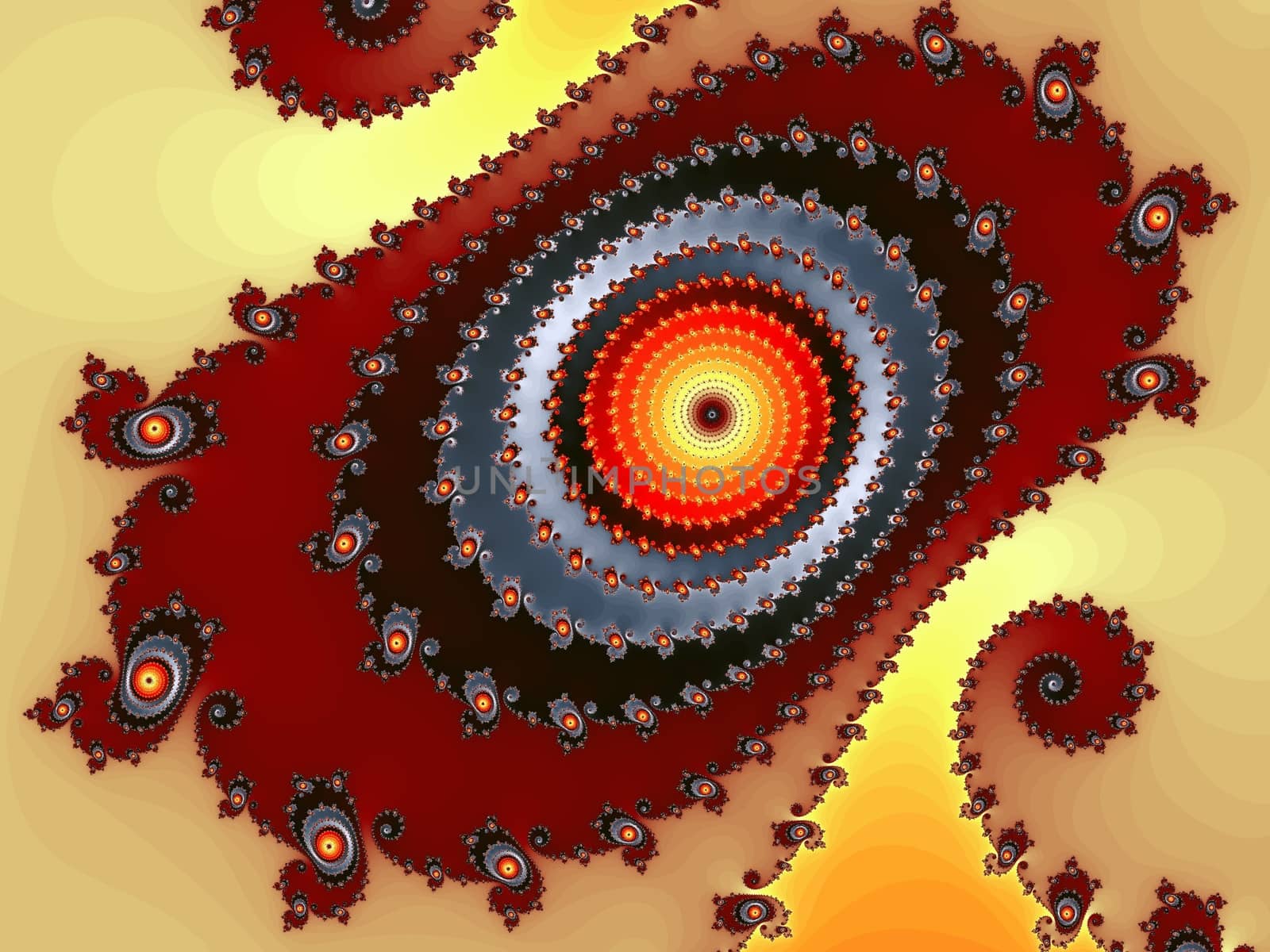 Digital computer graphic - rendering. Decorative fractal spiral in a brown colors for design.
