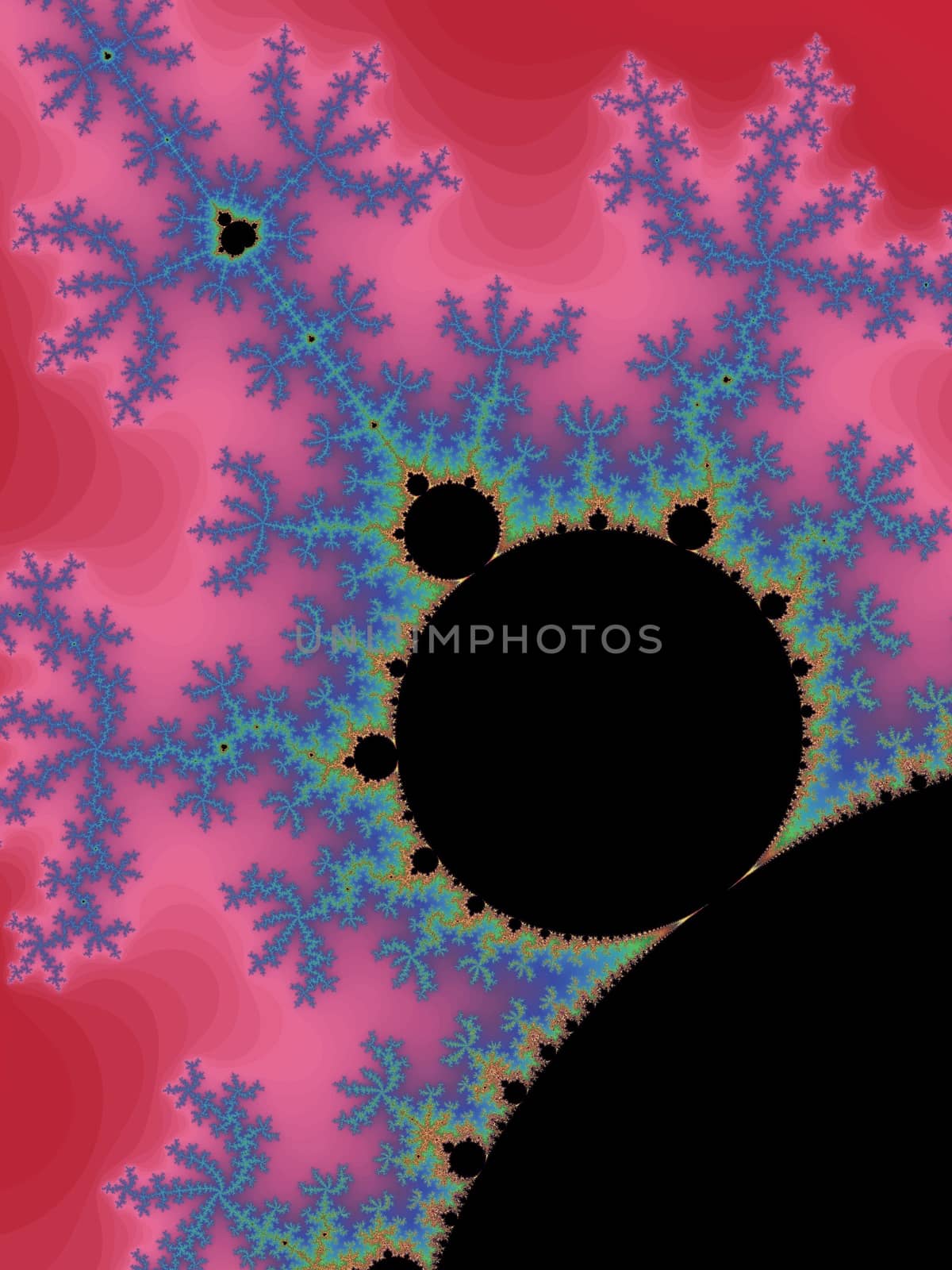 Digital computer graphic - fractal Mandelbrot in a bright colors for design